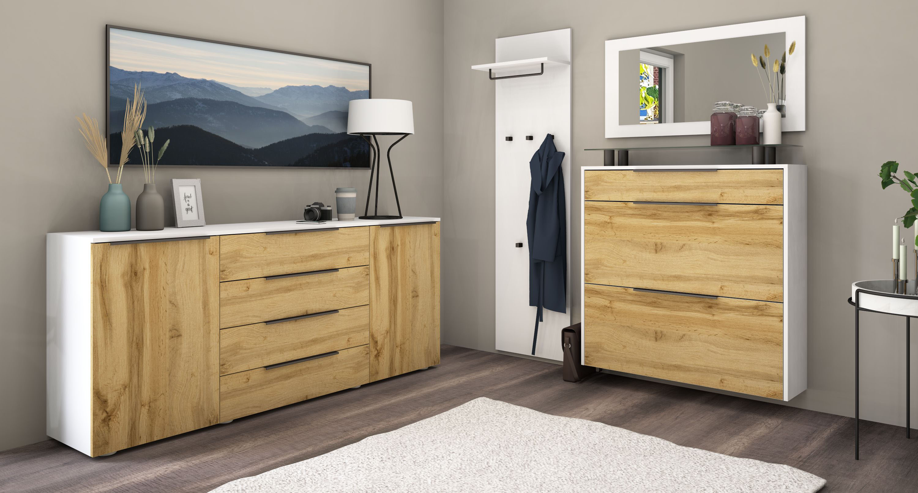 Thumbnail - borchardt Möbel Garderoben-Set "Tom" 3 Stk. tlg.