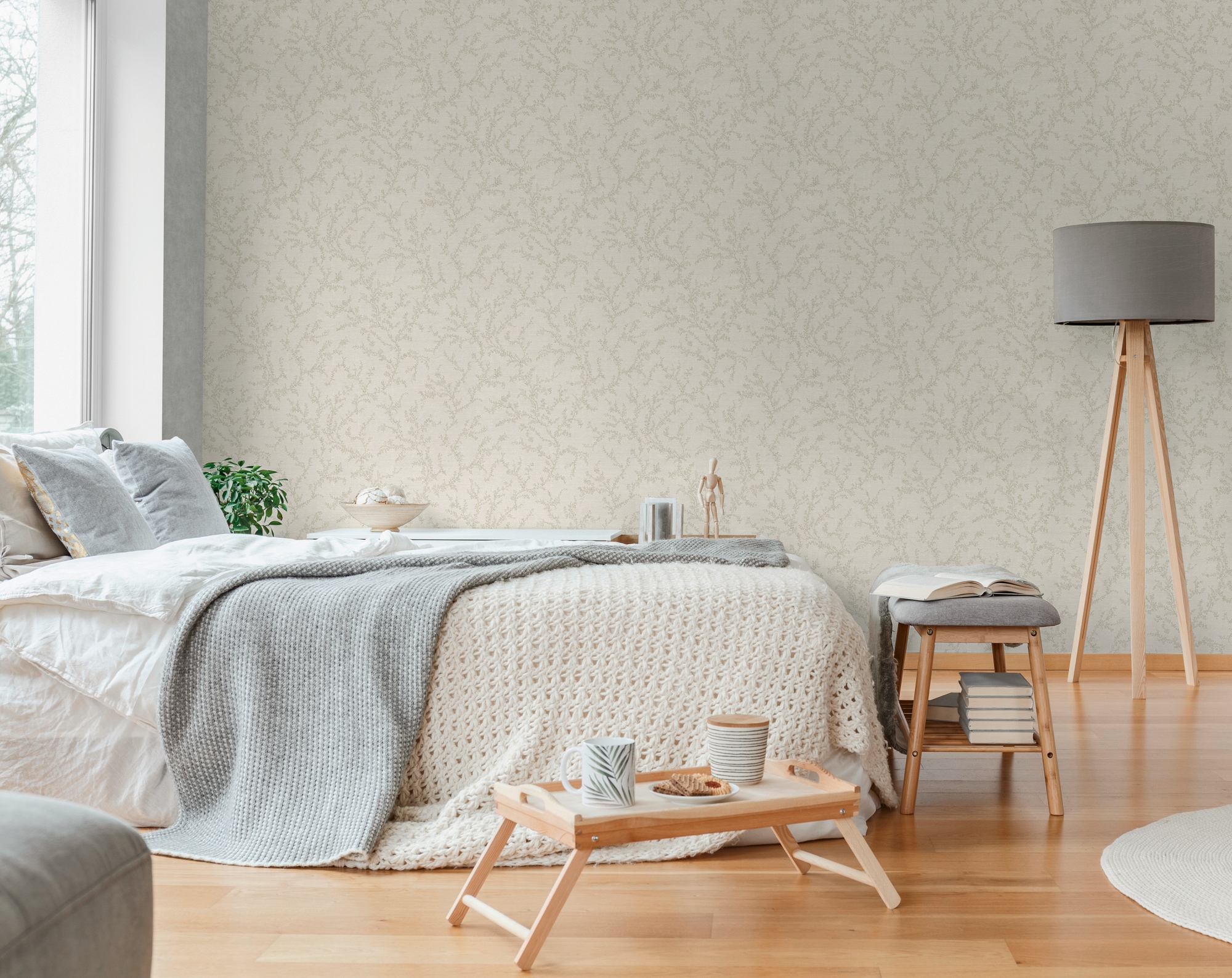 A.S. Création Vliestapete »mit floralem Muster stilvolle Wände« matt strukturiert Elegante Vliestapete mit feinem Blumenmuster