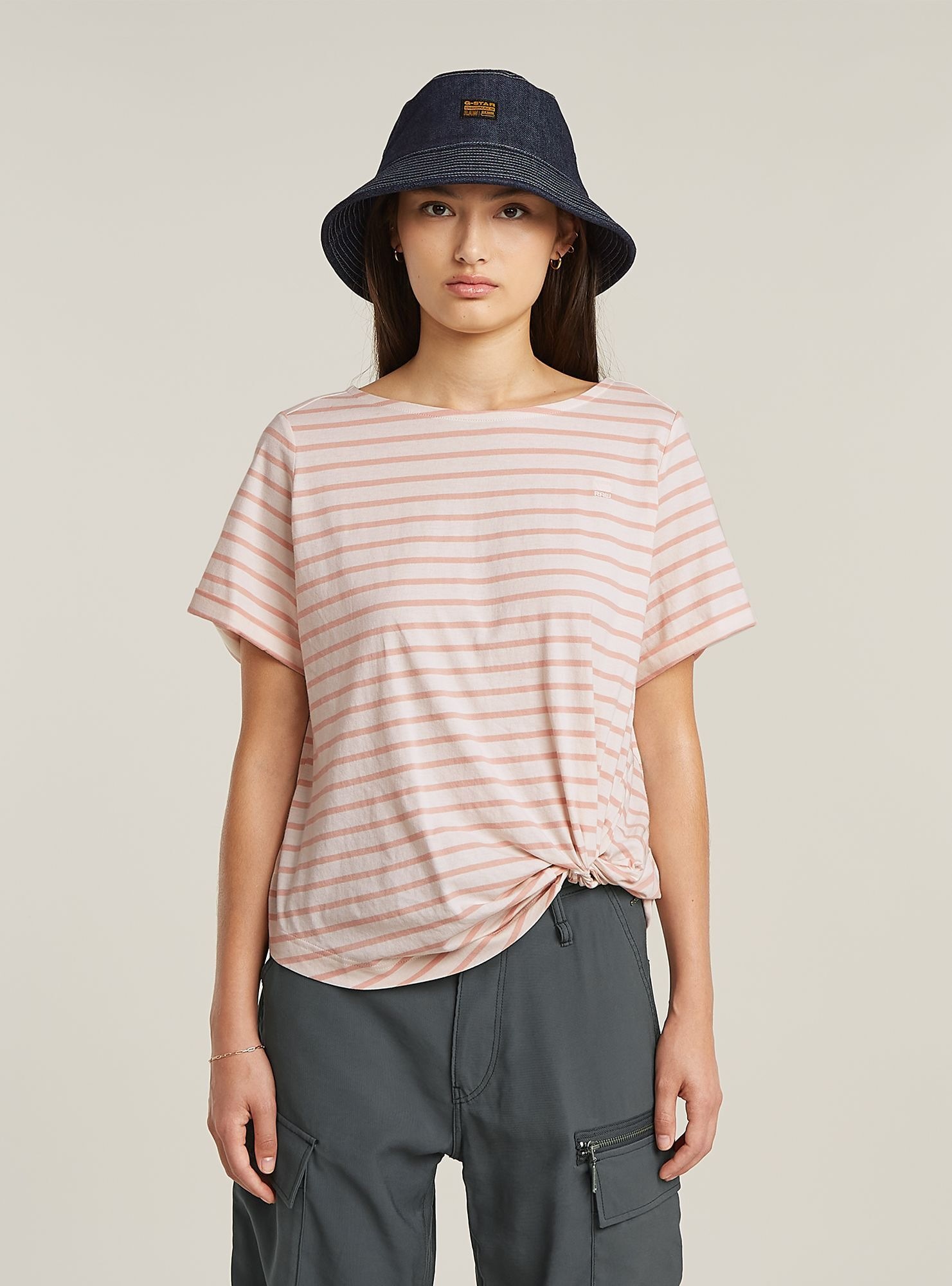 G-STAR T-Shirt »Striped Knot Top«