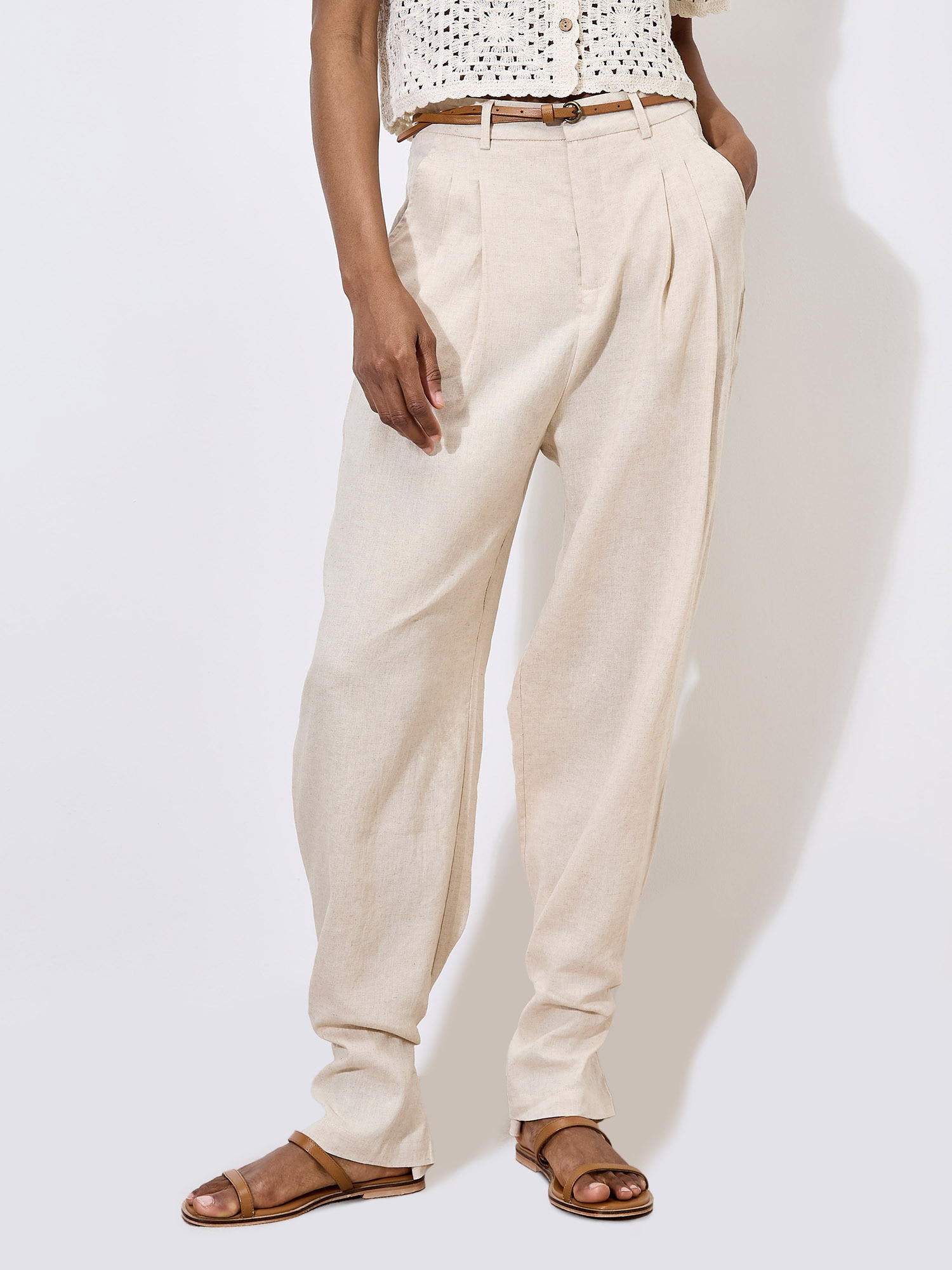 Apricot Stoffhose »Plissierte Hose«  mit weitem Bein