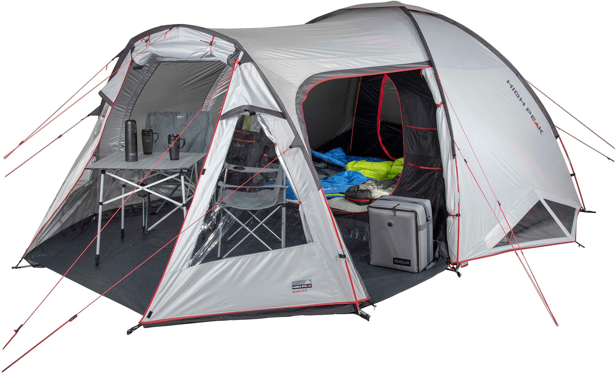 High Peak Kuppelzelt »Zelt Amora 5.0«, 5 Personen, (mit Transporttasche)