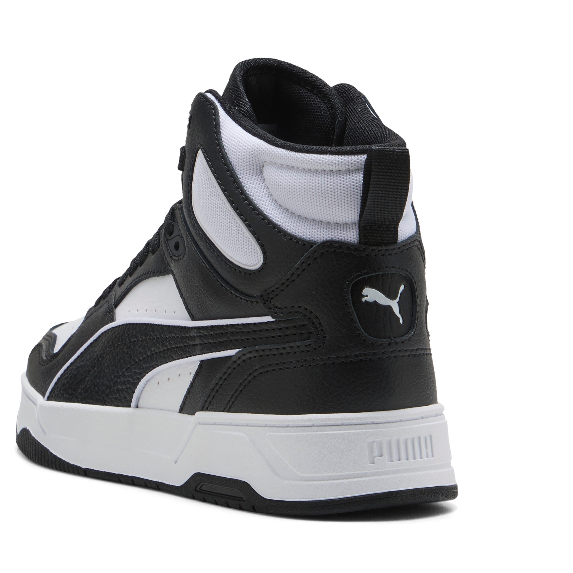 Sneaker PUMA "RBD BREAK MID", Herren, Gr. 46, schwarz-weiß (puma weiß, puma schwarz, puma weiß), Leder, mehrfarbig, Schuhe Sneaker, knöchelhoch, mit Gummilaufsohle, Obermaterial aus Leder 3