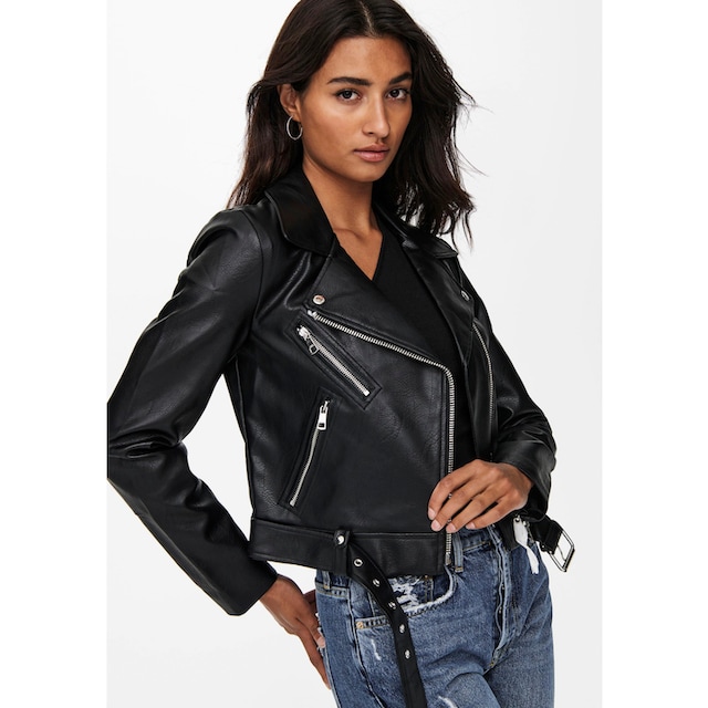 ONLY Lederimitatjacke »ONLVERA FAUX LEATHER BIKER CC OTW«, mit Biker  Details für kaufen | BAUR