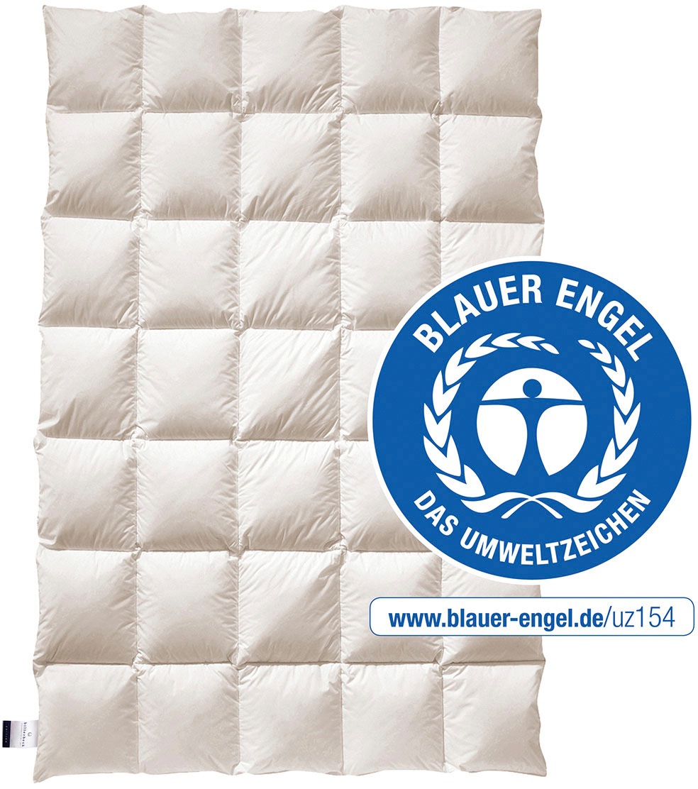 billerbeck Daunenbettdecke »E14 Greta, Bettdecke in 135x200 cm, 155x220 cm, Sommer, Winter« normal Füllung 90Entendaune10Entenfeder 1 Stk. tlg. Die Daunendecke mit dem blauen Engel