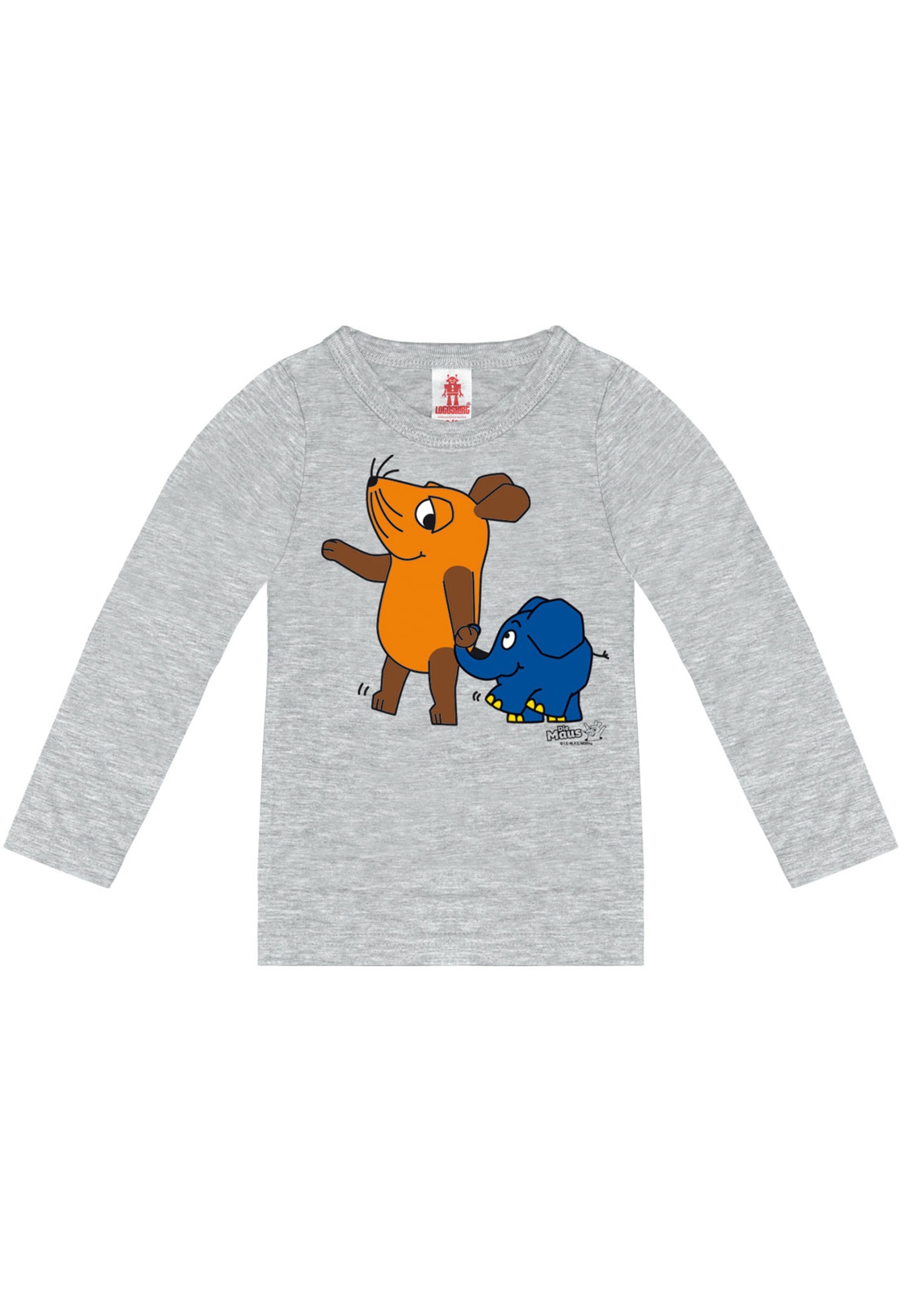 Thumbnail - LOGOSHIRT Langarmshirt "Sendung mit der Maus - Maus & Elefant" mit coolem Print