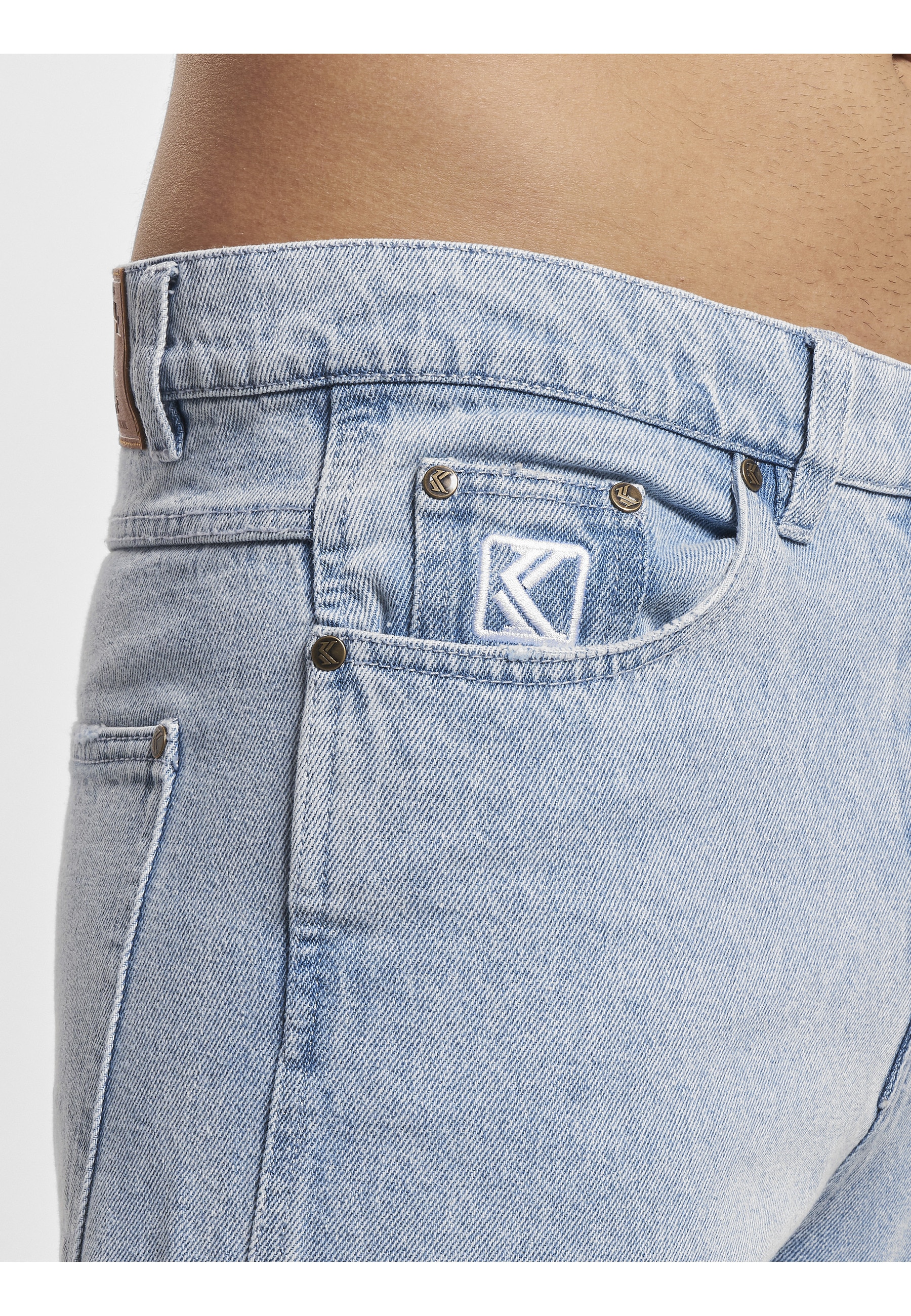 Karl Kani Bequeme Jeans »Karl Kani Herren KK OG Distressed Cross Baggy Five Pocket Denim«