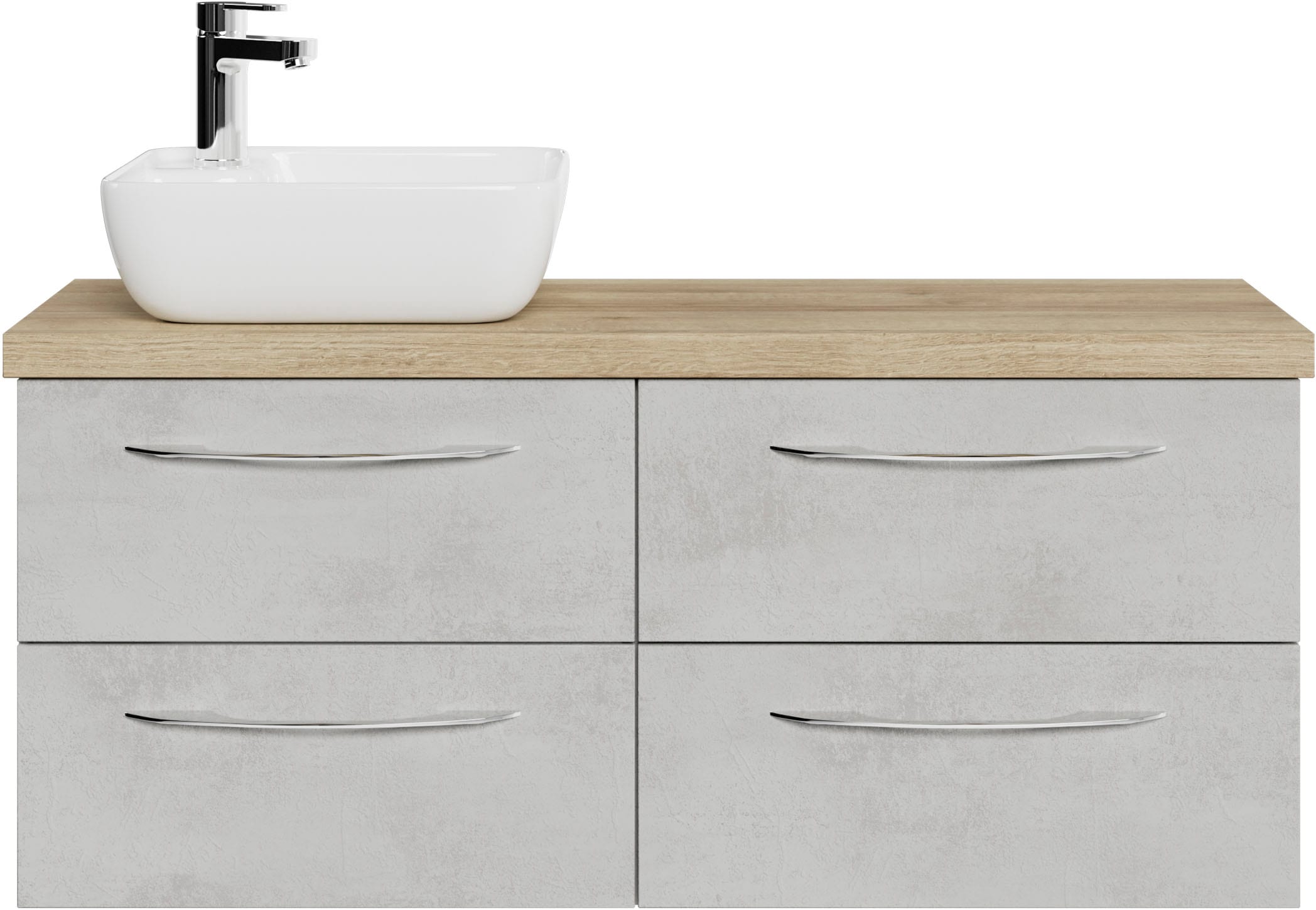 Saphir Badmöbel-Set »Serie 4035 2-teilig, Keramik-Aufsatzbecken mit LED-Spiegelschrank«, (Set), Waschplatz inkl. Türdämpfer, 120 cm breit, 4 Schubladen, 3 Türen