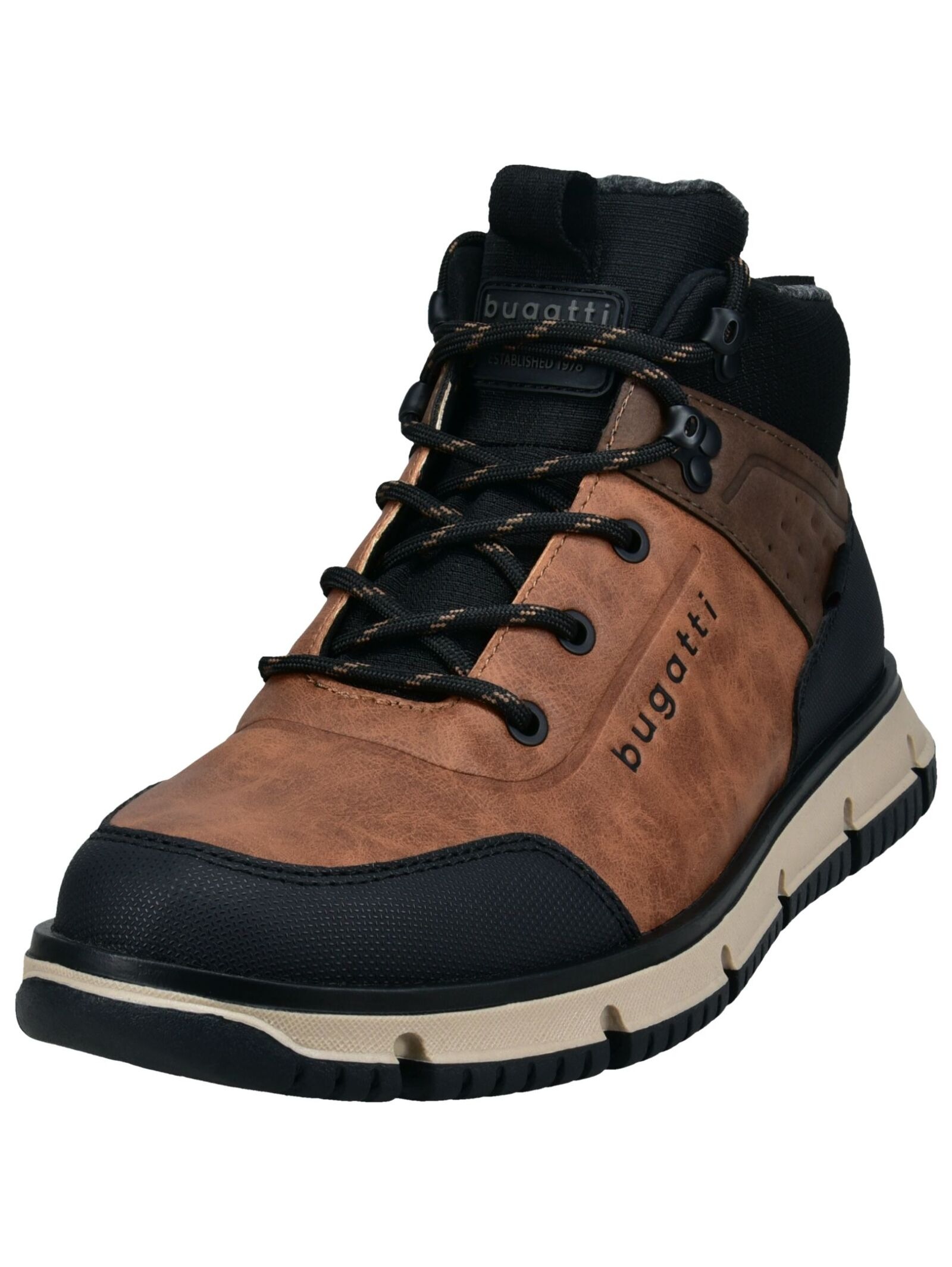 bugatti Schnürstiefelette "bugatti Stiefelette Lederimitat/Textil" günstig online kaufen