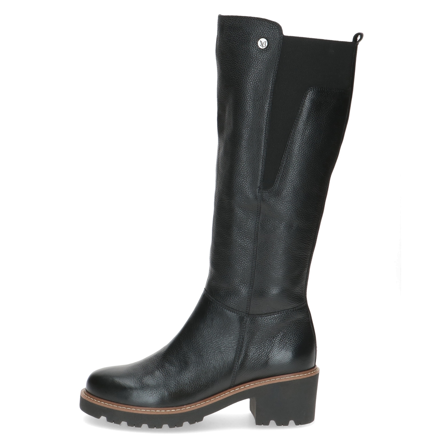 Caprice Stiefel, Blockabsatz, Langschaftstiefel mit Kontrast-Rahmennaht