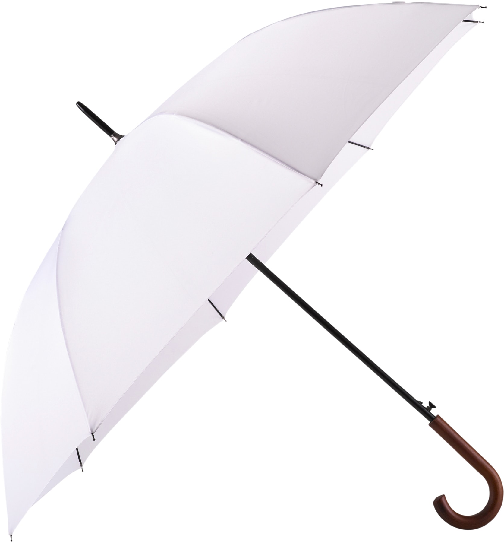 EuroSCHIRM® Partnerschirm »Automatik W130, weiß«, Regenschirm für Zwei, mit Automatik, Griff aus Holz, extra großes Dach