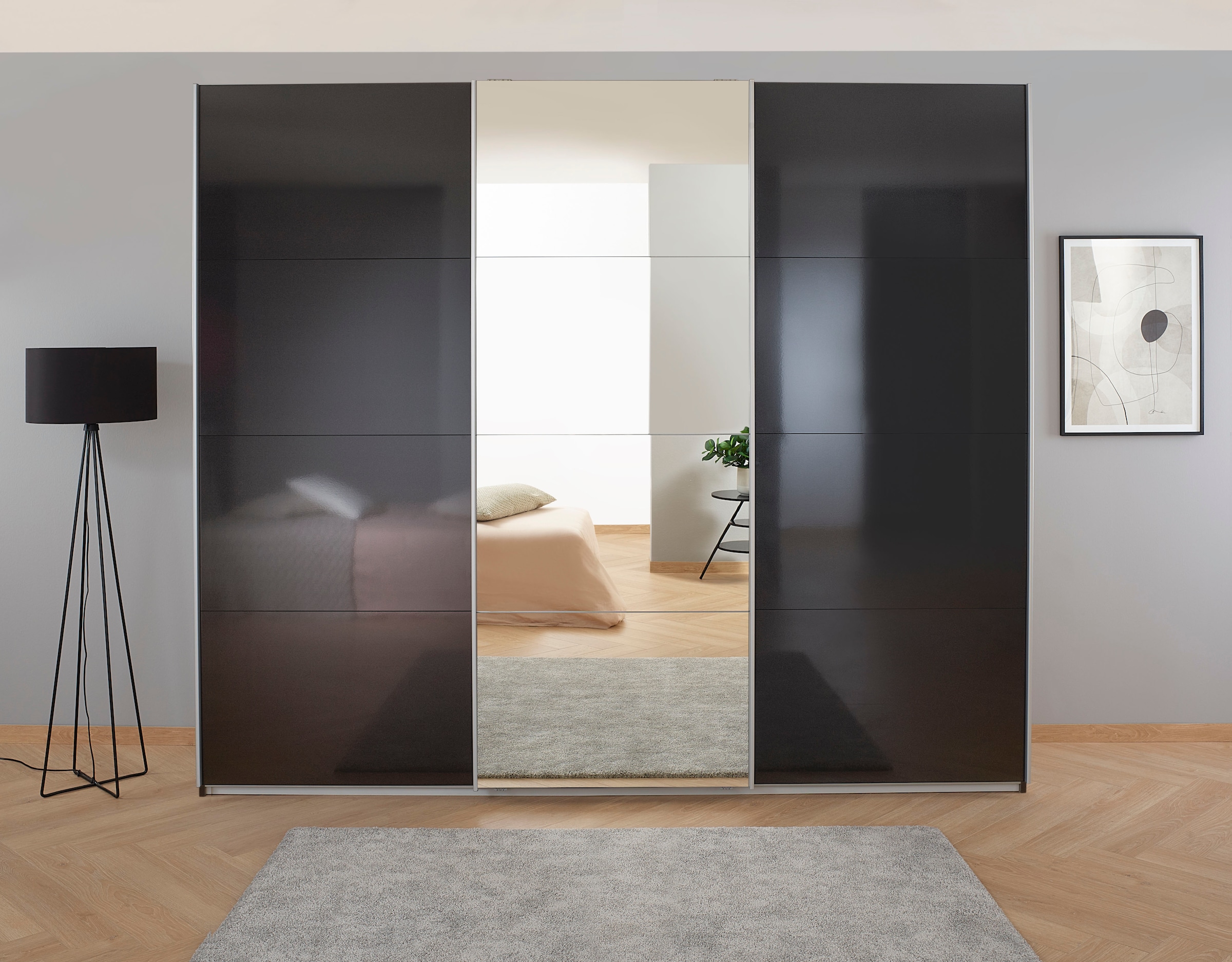 OTTO home 1100000002199 "Mehrzweckschrank Aktenschrank Möbel Mietswohnung Schlafzimmer KOLUNA" 3 Ausstattungen BASIC/CLASSIC/PREMIUM (inkl. SOFT-CLOSE-FUNKTION), Breiten 203/271/315/360cm Höhen 210/229 Hochglanzfront MADE IN GERMANY