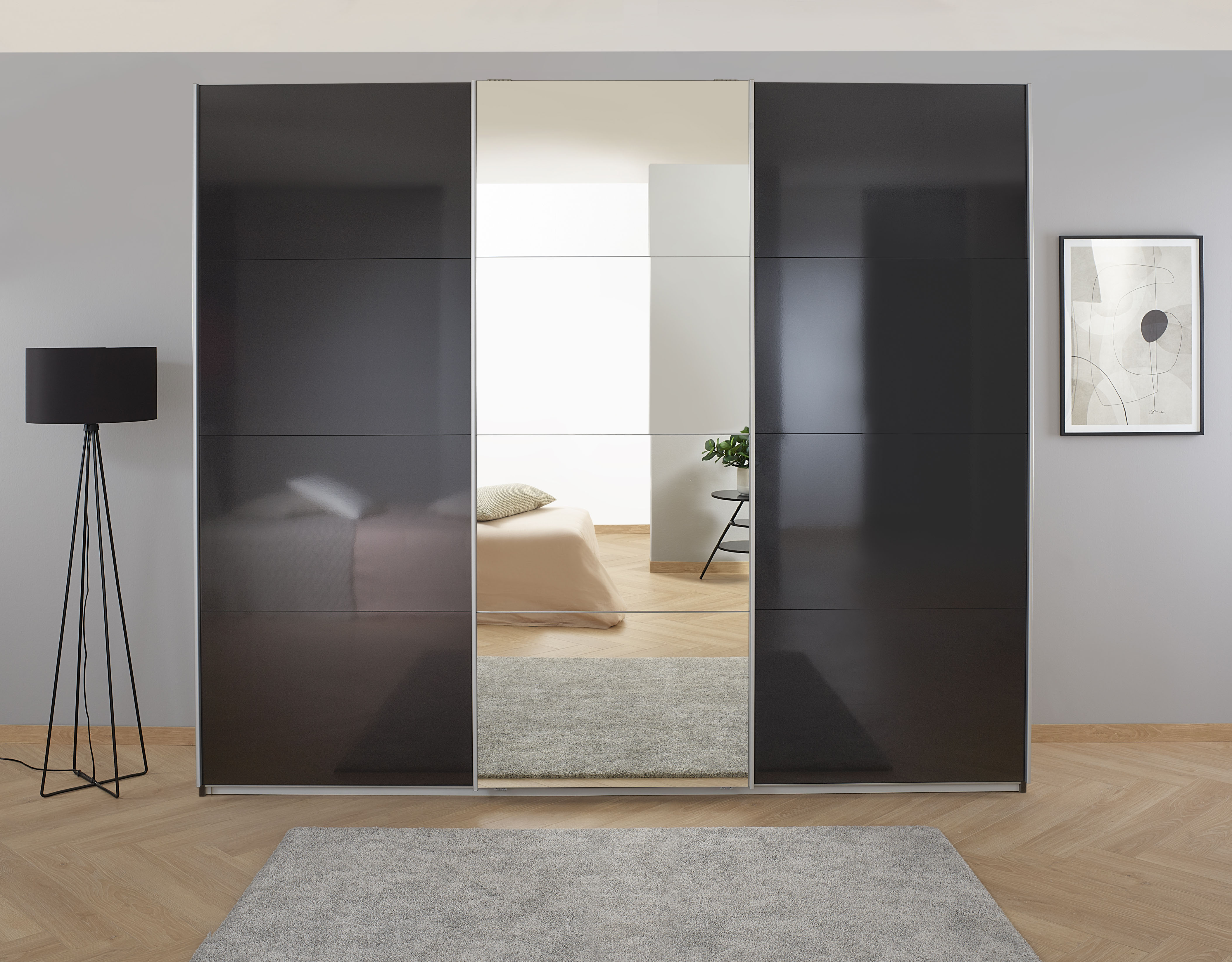 OTTO home Kleiderschrank "Mehrzweckschrank Aktenschrank Möbel Mietswohnung Schlafzimmer KOLUNA" 3 Ausstattungen BASIC/CLASSIC/PREMIUM (inkl. SOFT-CLOSE-FUNKTION), Breiten 203/271/315/360cm Höhen 210/229 Hochglanzfront MADE IN GERMANY