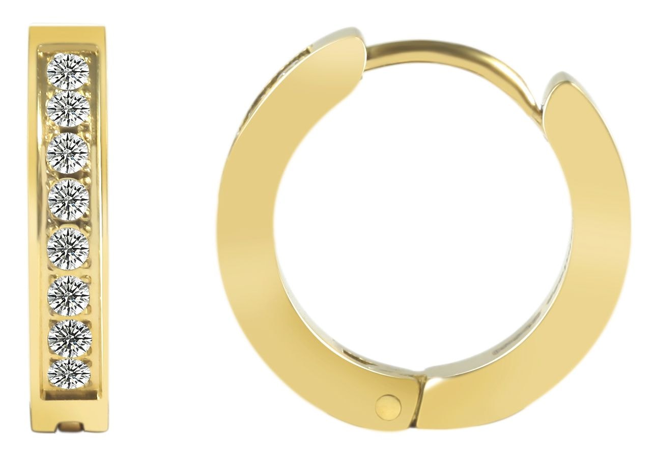 Adelia´s Klappcreolen "Damen Ohrringe – Klappcreole aus Edelstahl mit Stras günstig online kaufen