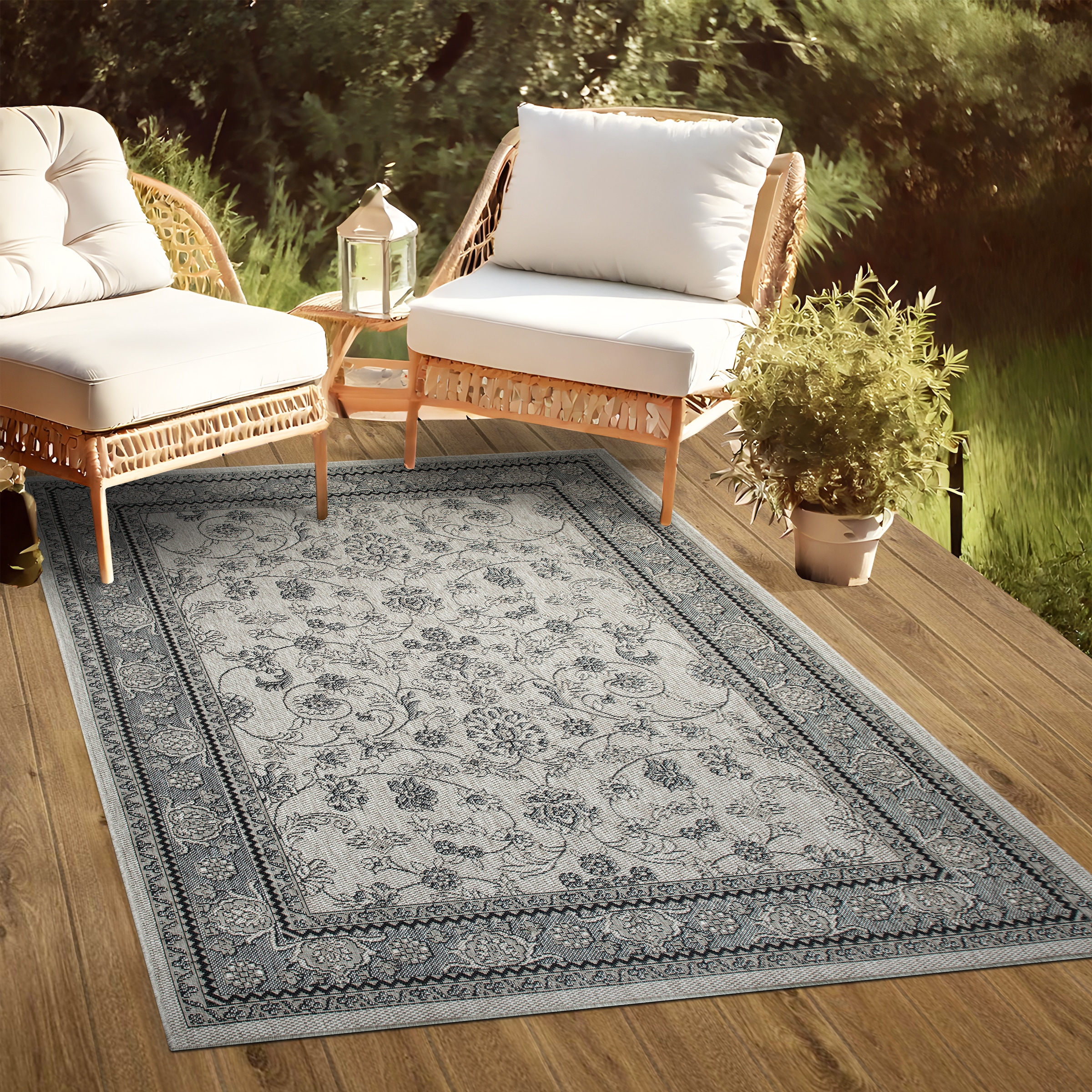 my home Teppich »Claren, auch für Balkon und Terrasse«, rechteckig, 3 mm Höhe, In und Outdoorgeeignet, Orient-Design, Wetterfest & UV-beständig