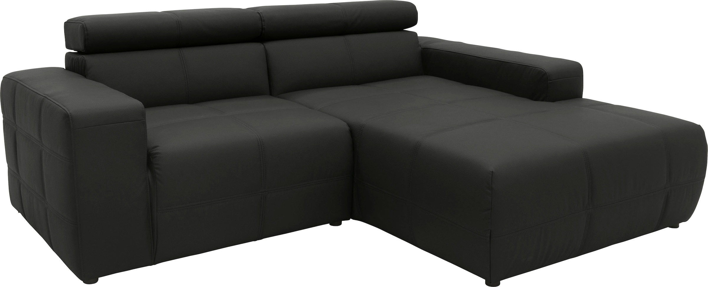 DOMO collection Ecksofa »Brandon Sitzbelastung 140 kg, kleine Ausführung B/T/H: 214/100/80 cm«, Mit Kopfteilverstellung, auch in Leder und Cord, L-Form