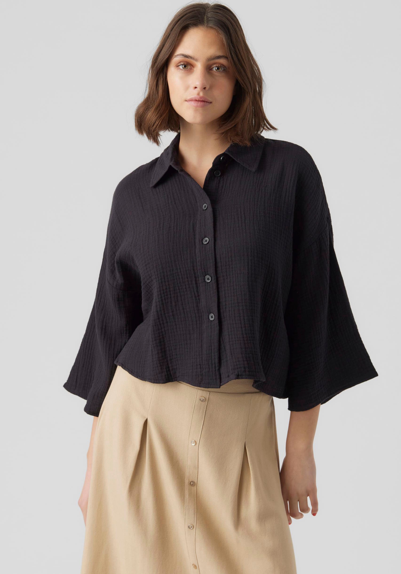 Vero Moda Hemdbluse "VMNATALI CROP SHIRT WVN NOOS" günstig online kaufen