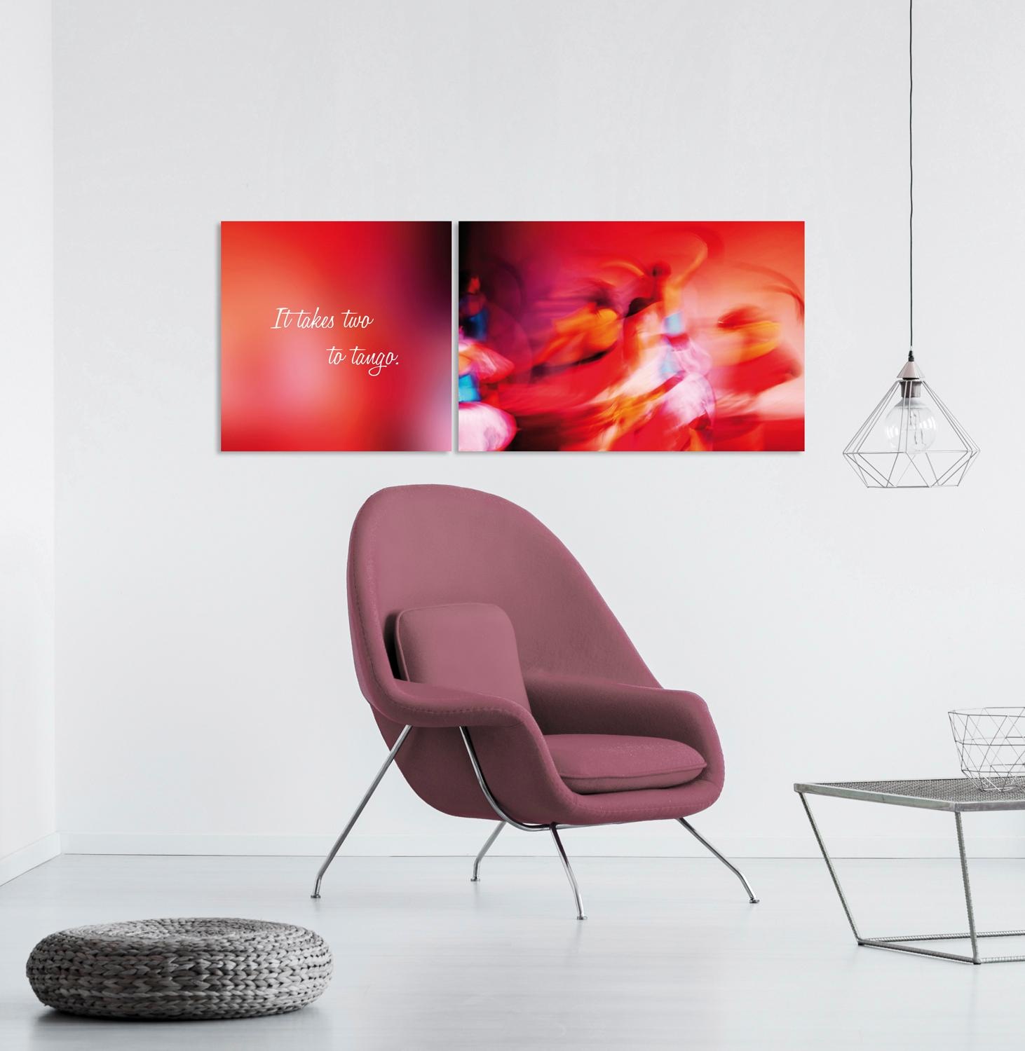 queence Leinwandbild »Tango«, Abstrakte-Kunst-Modern-Spa-Spa Bilder-Sprüche-Sprüche & Texte-Schriftzug-Schriftzüge, (Set), Premium-Leinwandstoff, Handarbeit aus Deutschland, Spruch, 2er Set