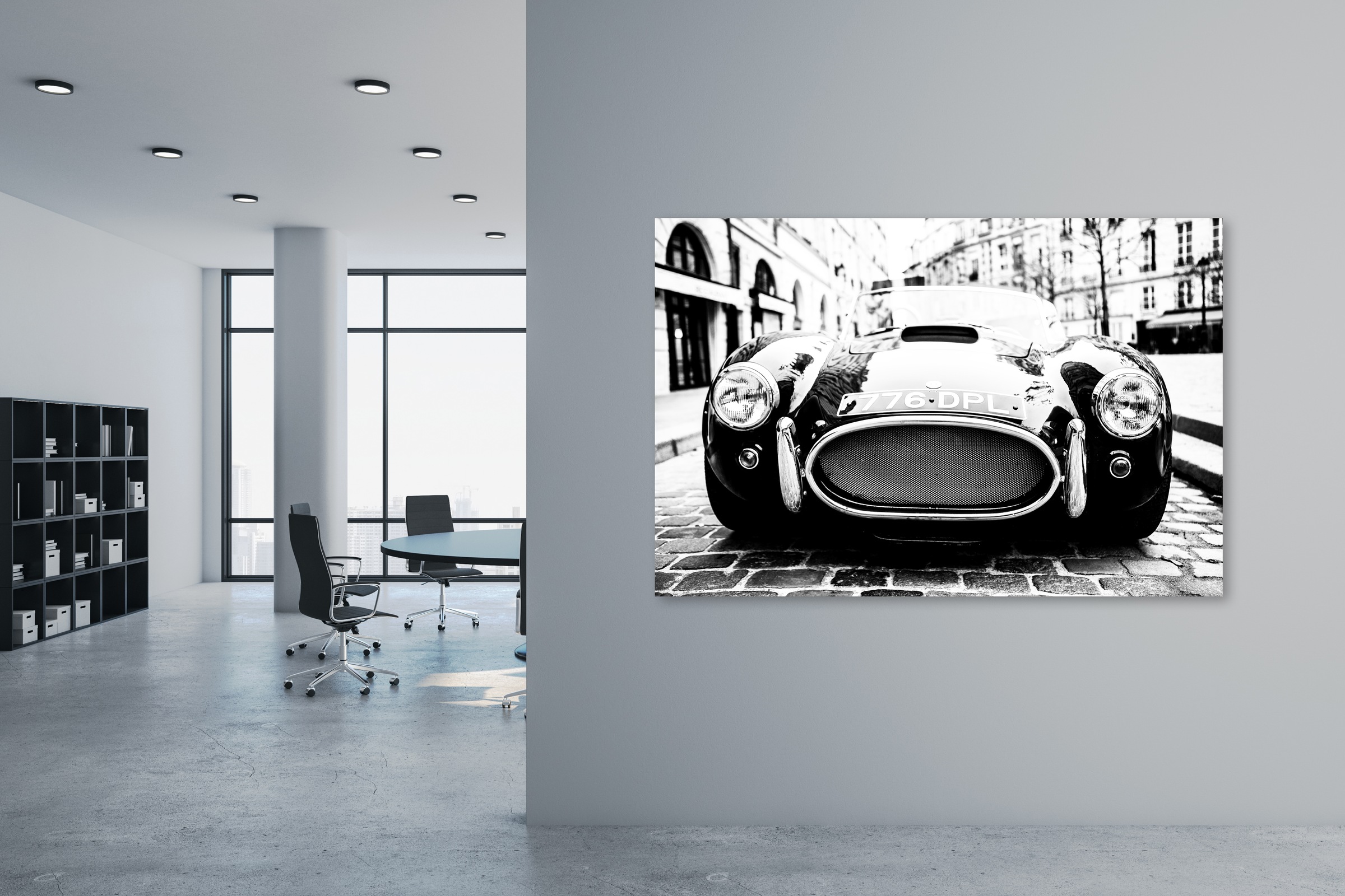 queence Leinwandbild "Oldtimer" Auto  Kunst  Modern  Schwarz-Weiß 1 Stk. tl günstig online kaufen