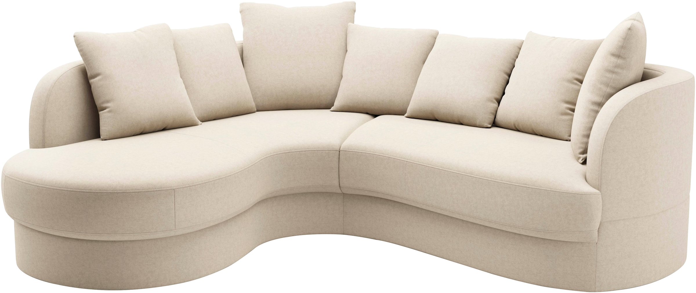 sit&more Ecksofa »Samba L-Form«, moderne organische Form, inkl. 7 loser Rückenkissen