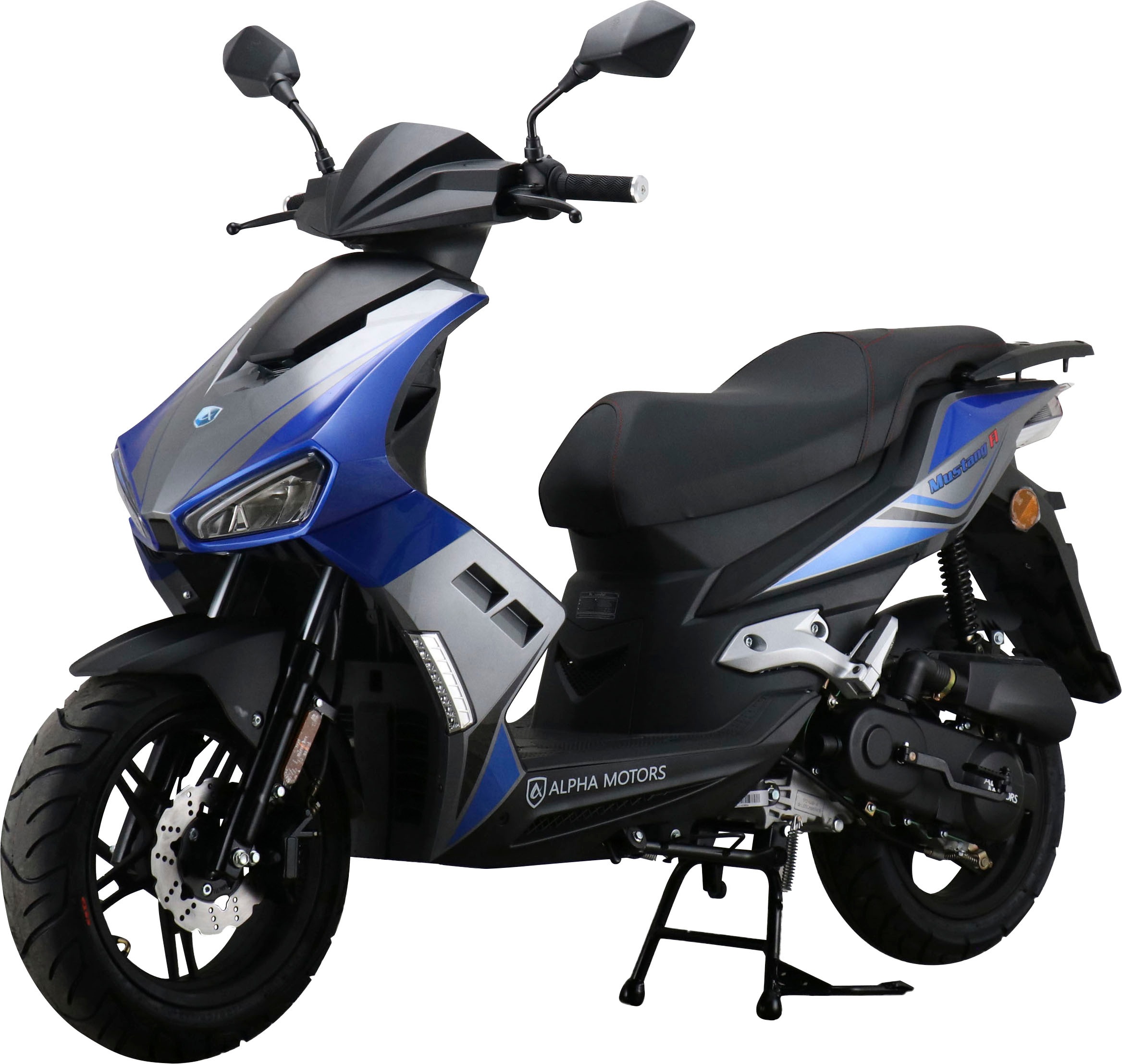 Alpha Motors Motorroller Mustang FI 50 ccm 45 kmh EURO 5 blau-grau