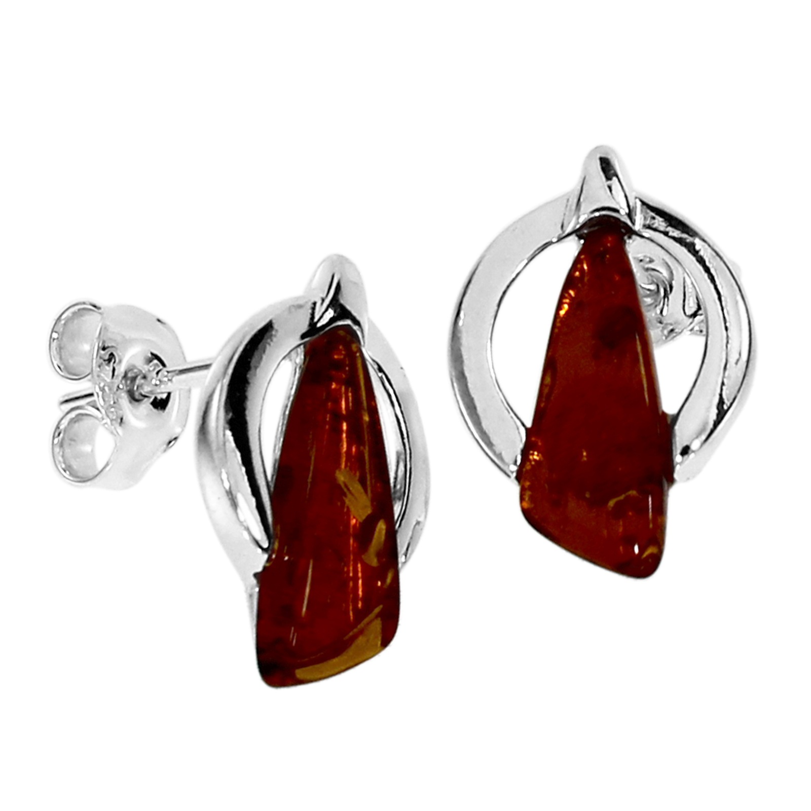 Paar Ohrstecker OSTSEE-SCHMUCK "- Trine - Silber 925/000 - Bernstein" Gr. 14, silber (silber 925, silberfarben, weiß), Ohrringe, Damen, Silber 925 (Sterlingsilber)