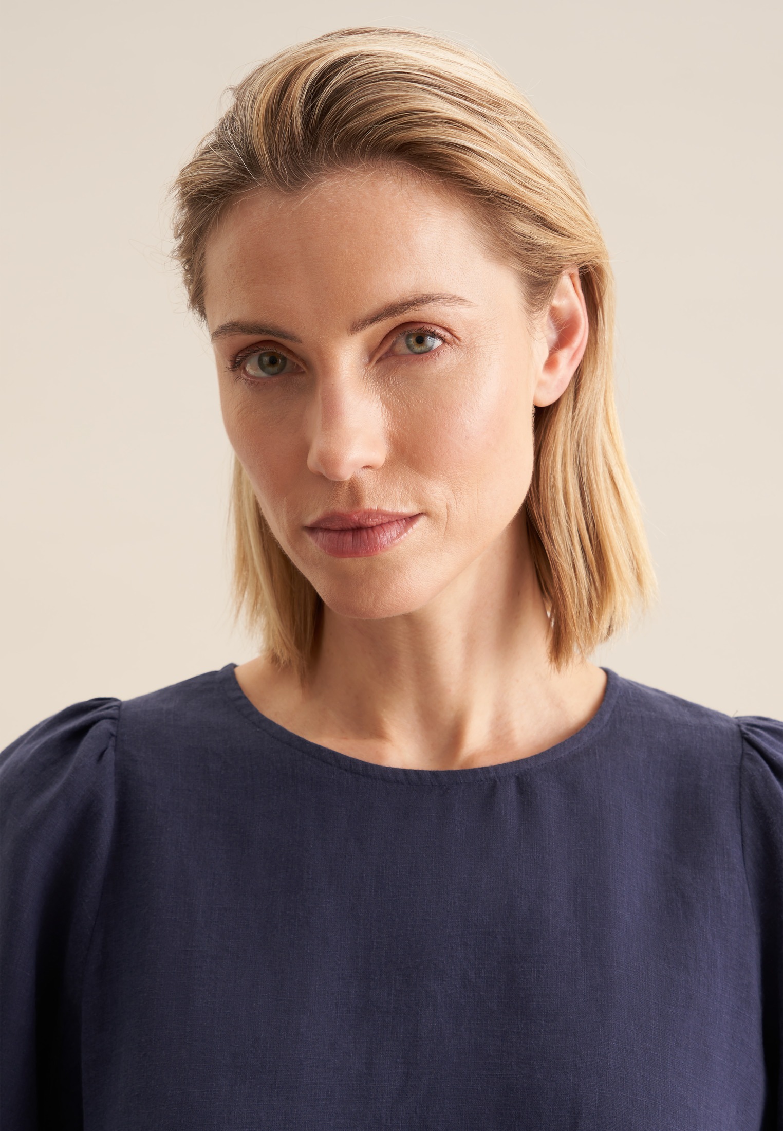 Thumbnail - seidensticker Shirtbluse "Schwarze Rose" 1/2 Rundhals Uni