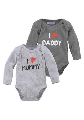 Langarmbody »Mummy & Daddy«, (Packung, 2 tlg.), aus Bio-Baumwolle