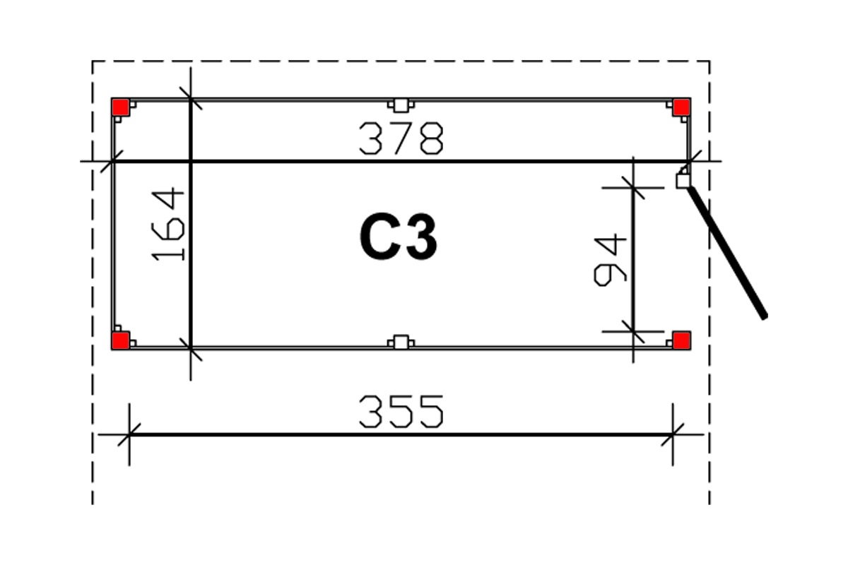 Skanholz Carport-Geräteraum »Abstellraum C3«, aus Profilschalung