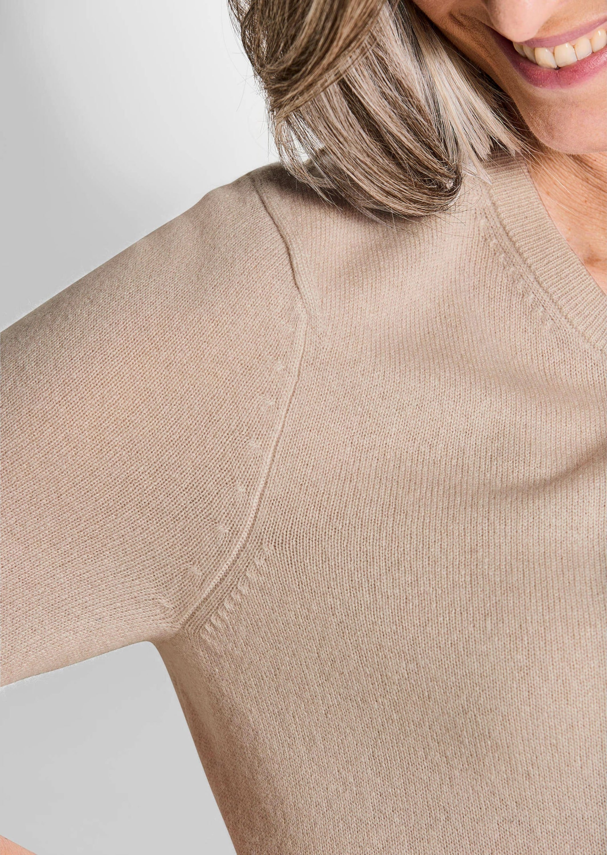 GOLDNER Kurzarmpullover »Kaschmirpullover mit Rundhals Halbarmpullover mit Rundhals aus Kaschmir«