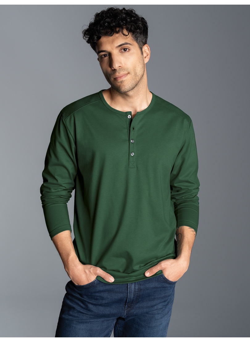 Trigema Longsleeve "TRIGEMA Langarmshirt mit Knopfleiste", 1 Stk. günstig online kaufen