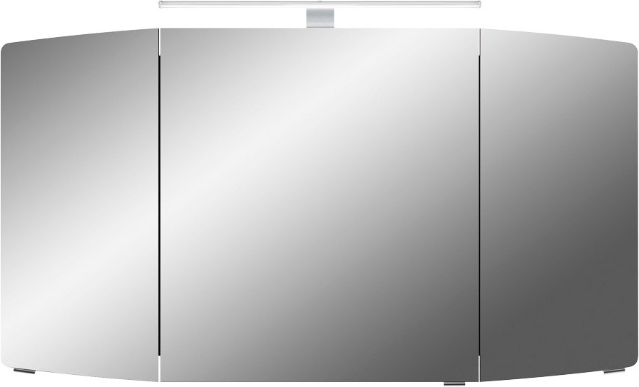 Saphir Badmöbel-Set »Cassca Sprint 3-teilig Mineralmarmor-Waschtisch mit LED-Spiegelschrank«, (4 St.), mit Midischrank, inkl. Türdämpfer, 6 Türen, 4 Türen