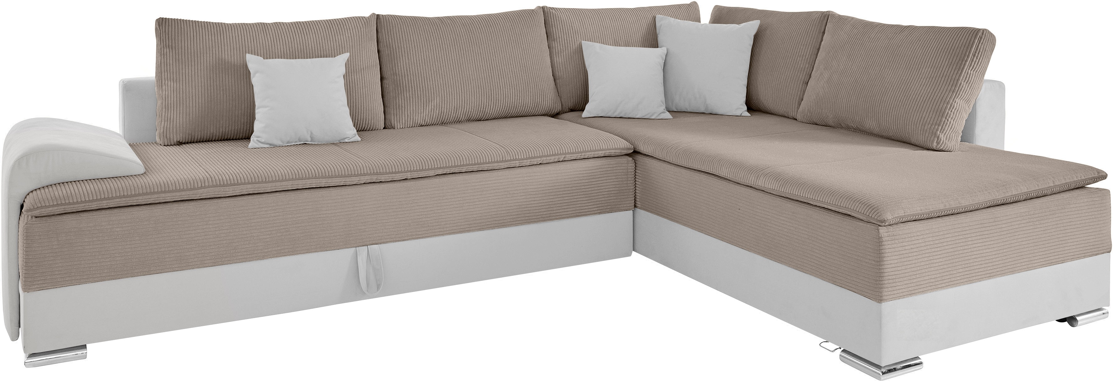 Thumbnail - INOSIGN Ecksofa "Night & Day L-Form, B: 324 cm" mit Bettfunktion, Bettkasten & 3 Zierkissen, Boxspringbett 180x200 cm