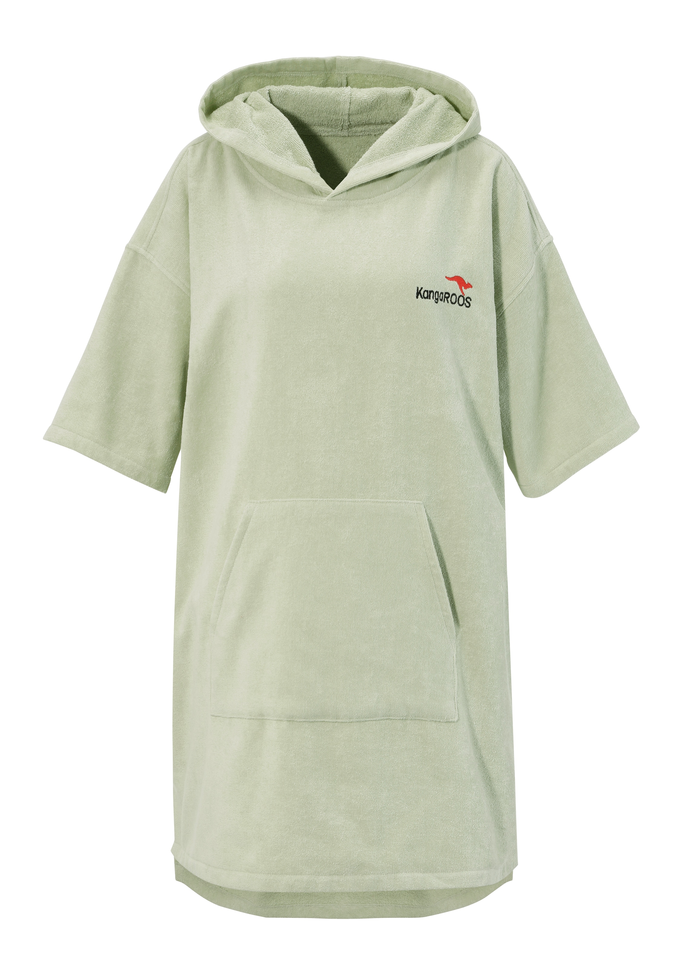 KangaROOS Badeponcho »Summer, ideal für Sauna, Spa & im Urlaub, Damen & Herren«, (1 St.), Surfponcho, mit Bauchtasche, 100% Baumwolle, Frottee