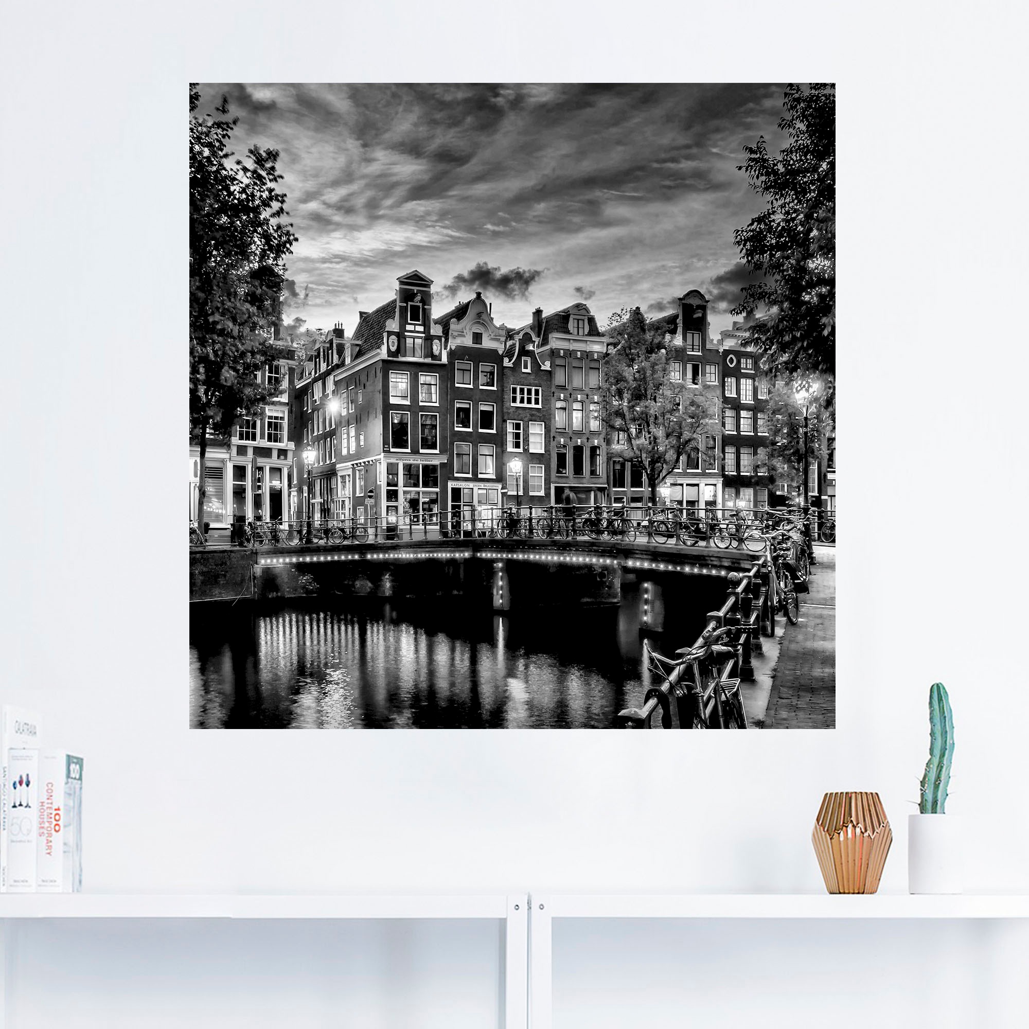 Artland Wandbild "Amsterdam Abendidylle", Amsterdam, (1 St.), als Leinwandb günstig online kaufen