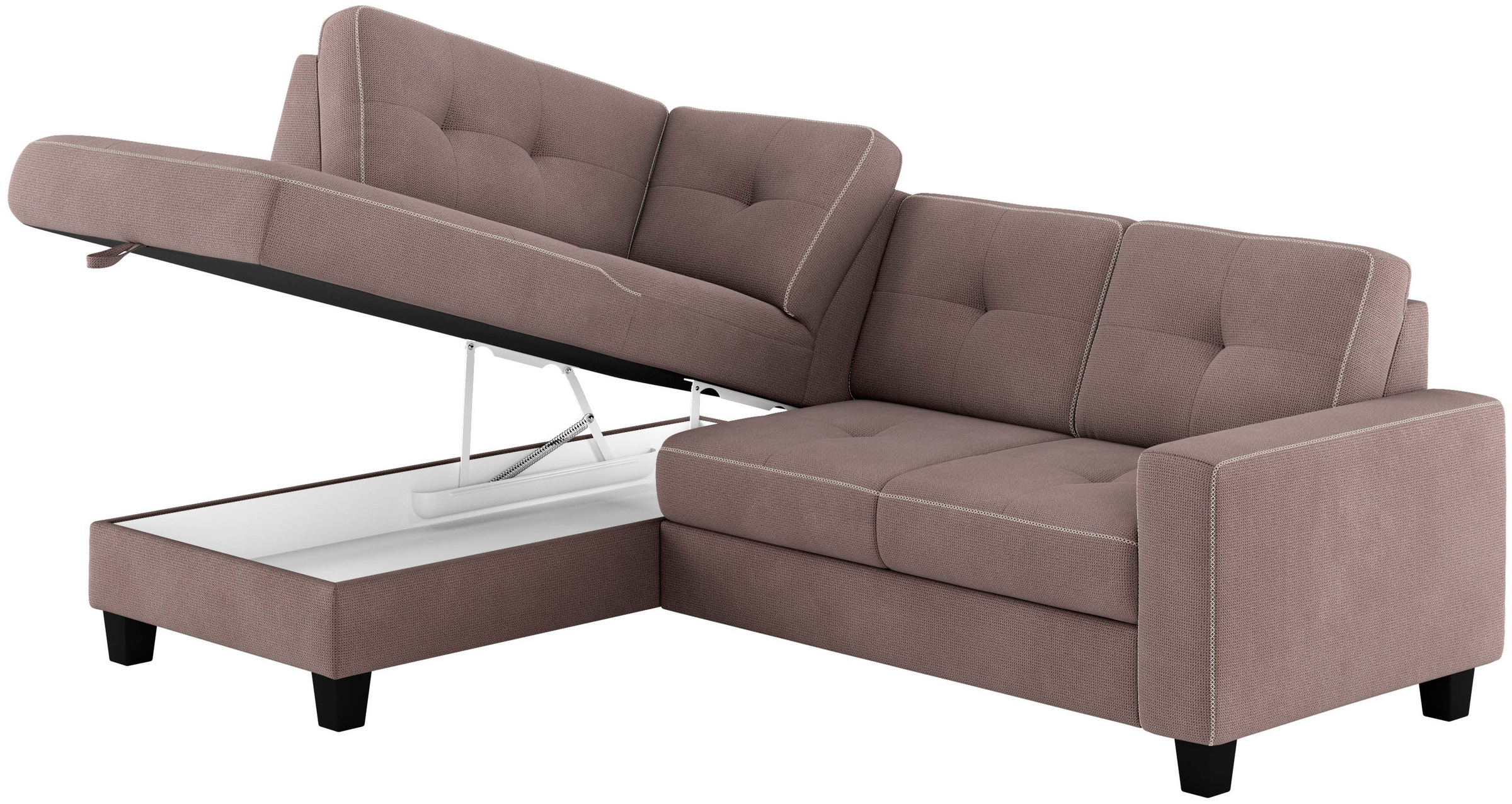 Places of Style Ecksofa »Varese«, Kreuznaht in beige