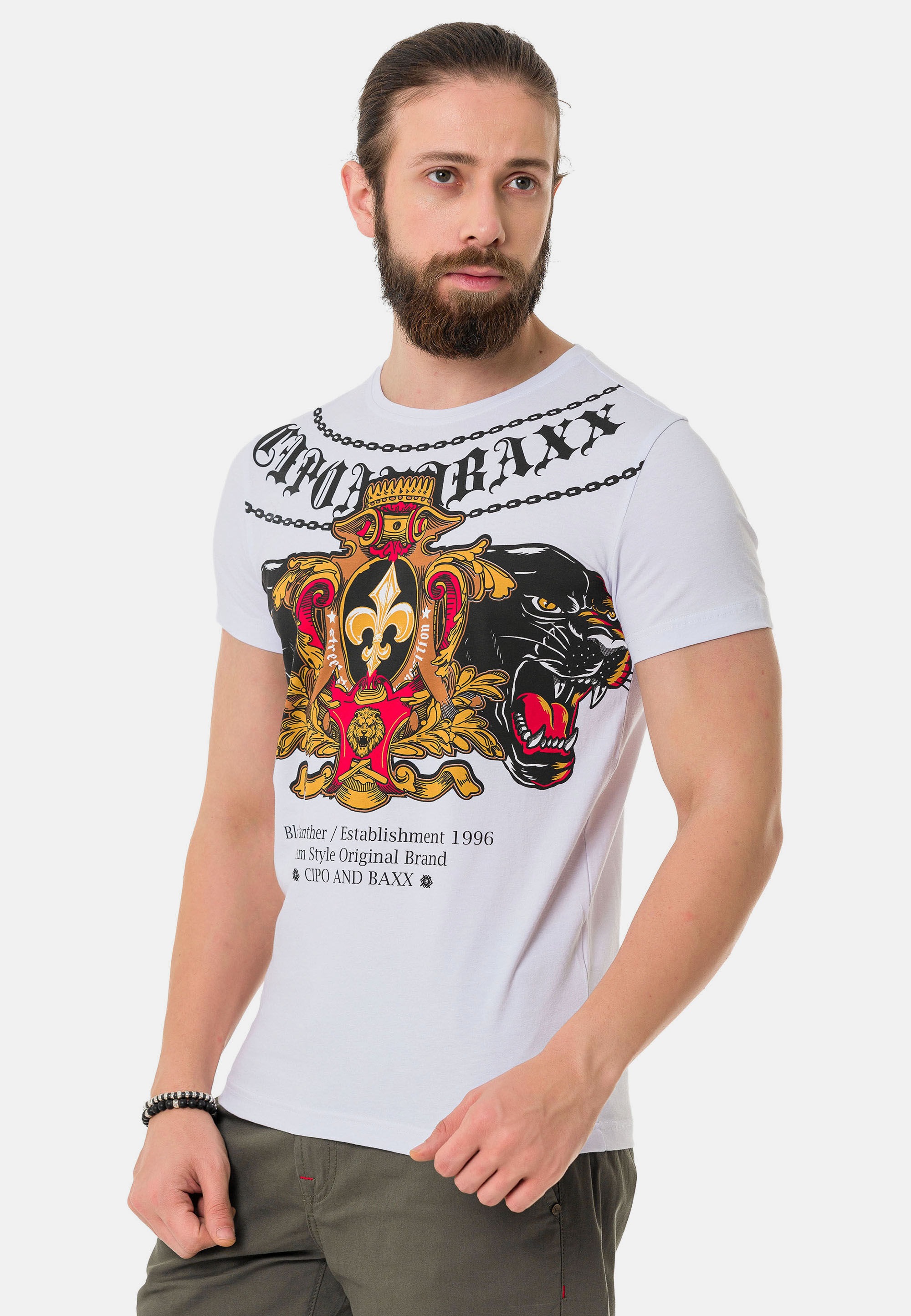 Cipo & Baxx T-Shirt »T-Shirt«, mit Panther Print