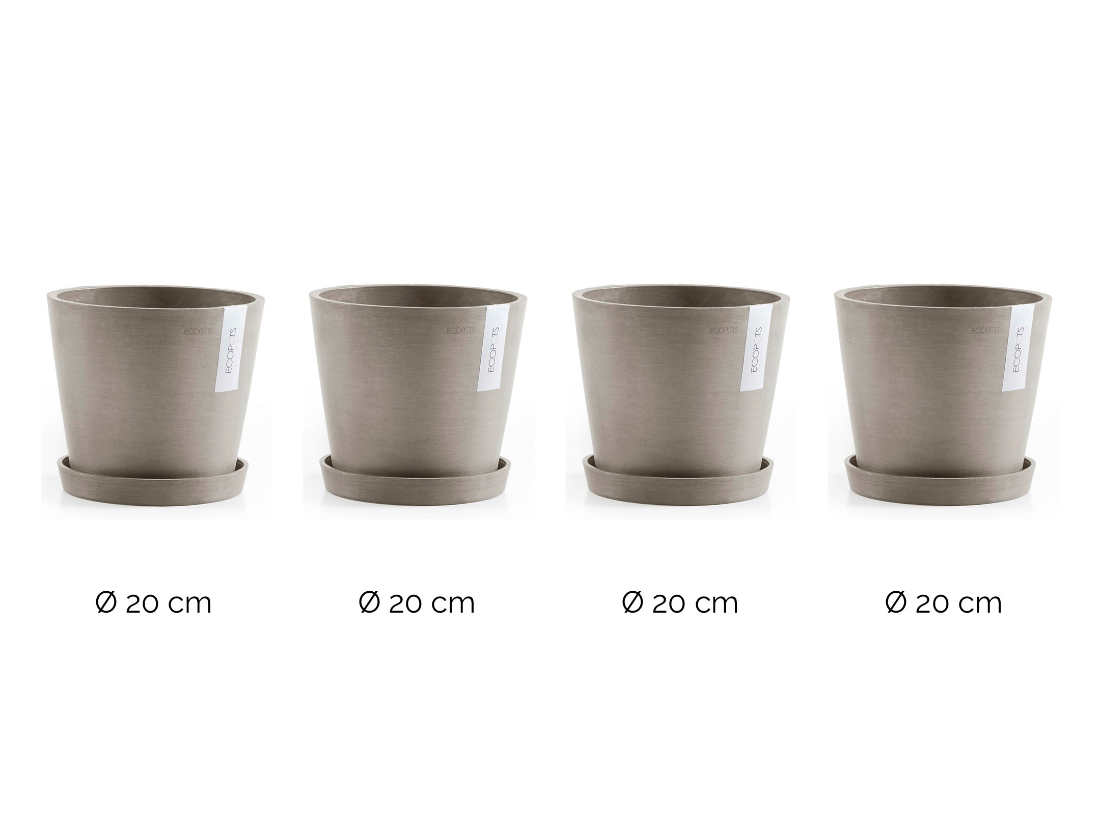 ECOPOTS Blumentopf »Amsterdam«, (Set, 4 St.), mit passenden Untersetzern