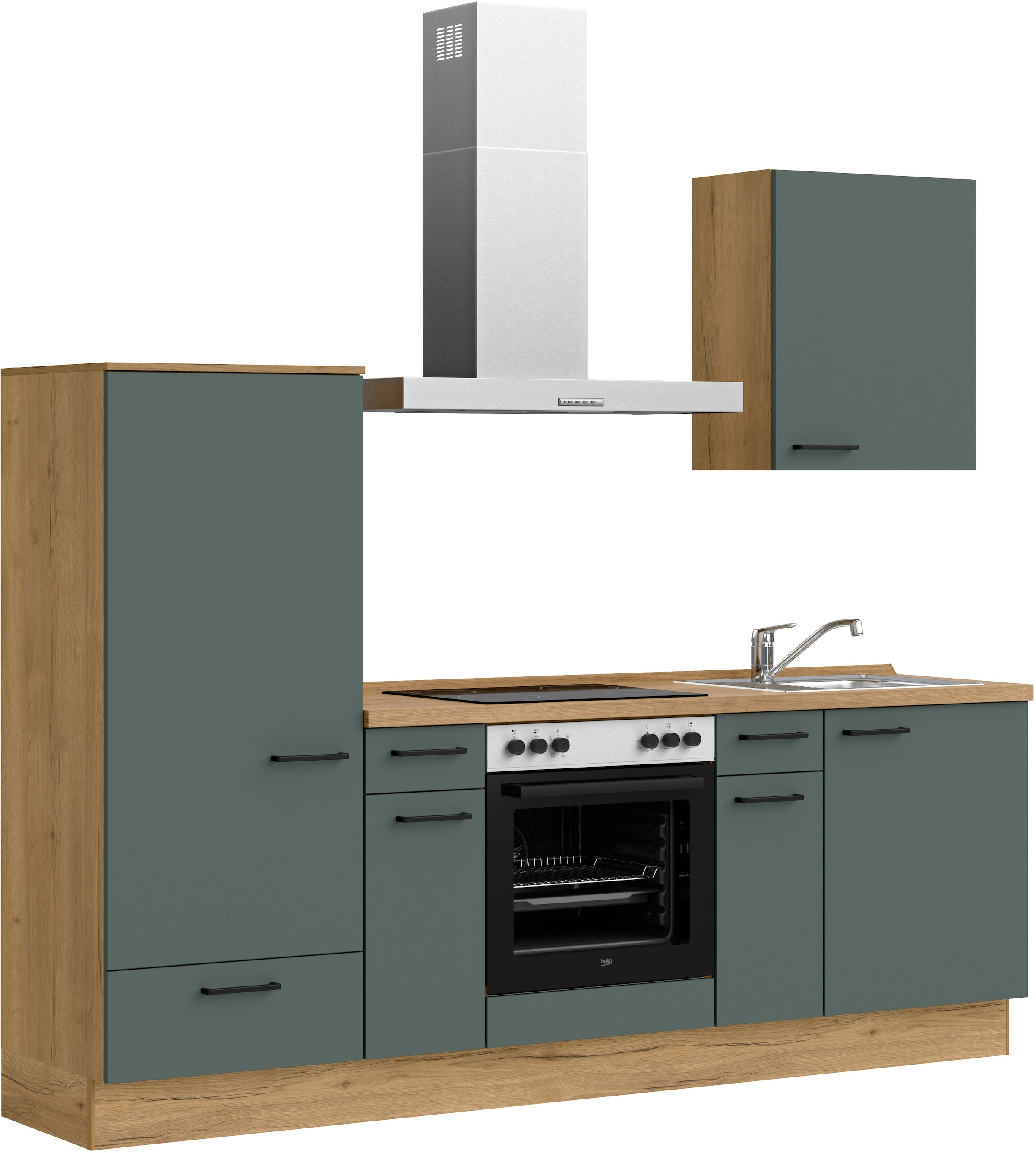 nobilia® Küchenzeile »"Easytouch I"«, vormontiert, Ausrichtung wählbar, Breite 240 cm, wahlw. mit E-Geräten