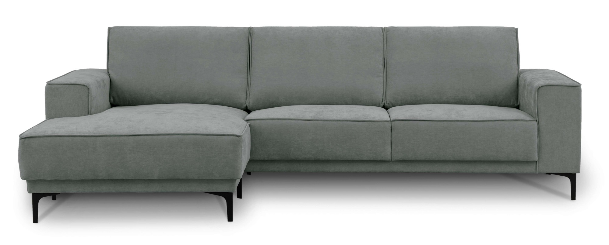 Places of Style Ecksofa »Polsterecke Oland, Struktur, Flachgewebe, Luxus-Microfaser, Boucle«, L-Form, 280 cm, Wellenunterfederung, Skandi-Design, Metallfüße
