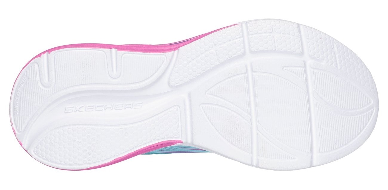 Skechers Sneaker »COSMIC GLOW LIGHTS«, Blink,-Klettschuh mit Glitzer, Größenschablone zum Download