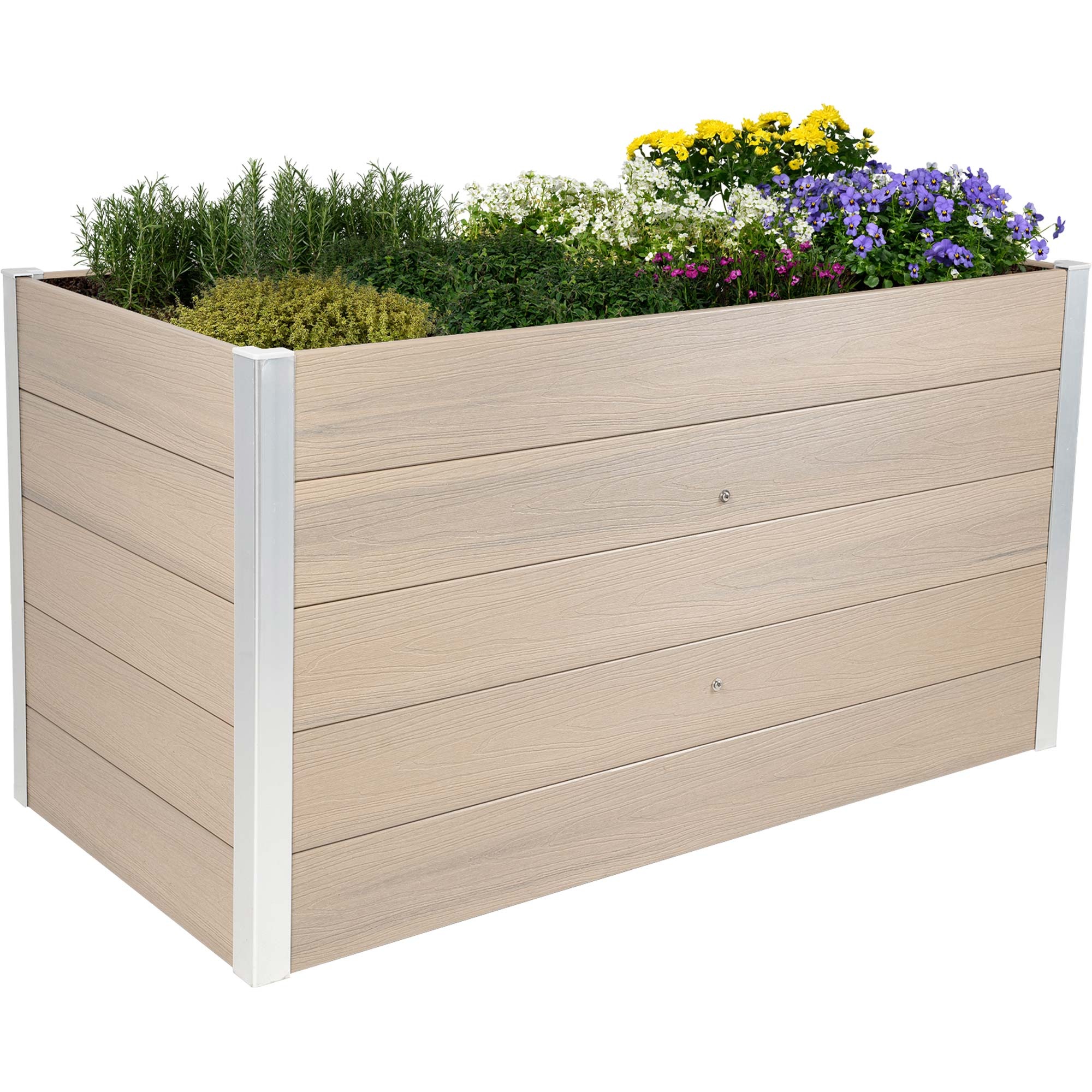 dobar Hochbeet »WPC, XXL, Silbergrau« ca. 146 x 70 x 75 cm (L x B x H) groß und ca. 41 kg