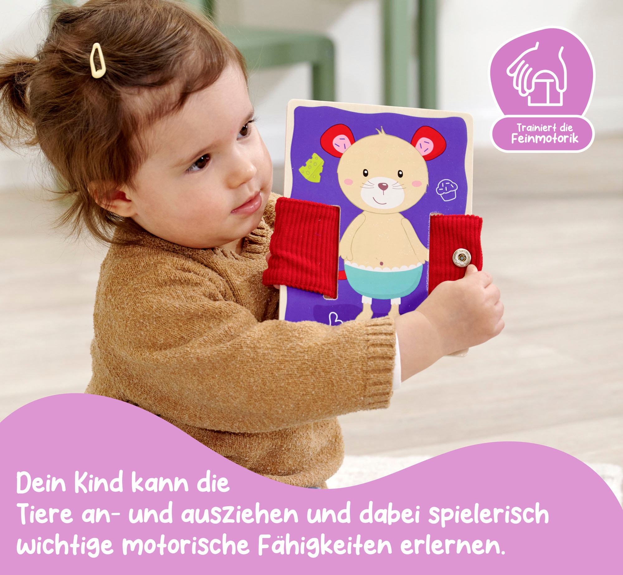 Eichhorn Lernspielzeug »Lernbretter Textil«, (Set, 4 St.)