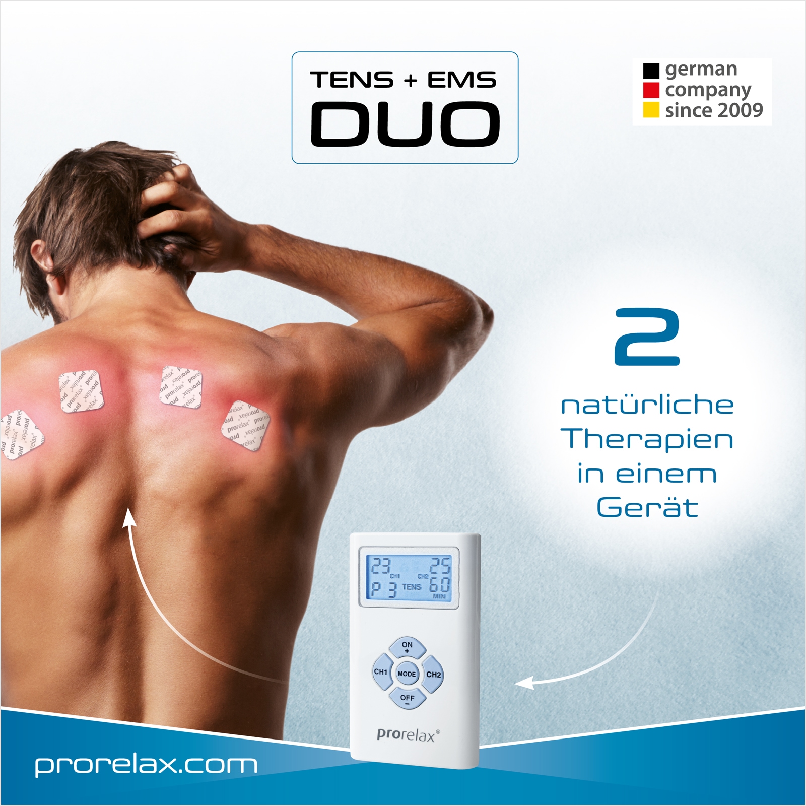 prorelax TENS-EMS-Gerät »39263 Duo«, Cliphalter, Aufbewahrungstasche