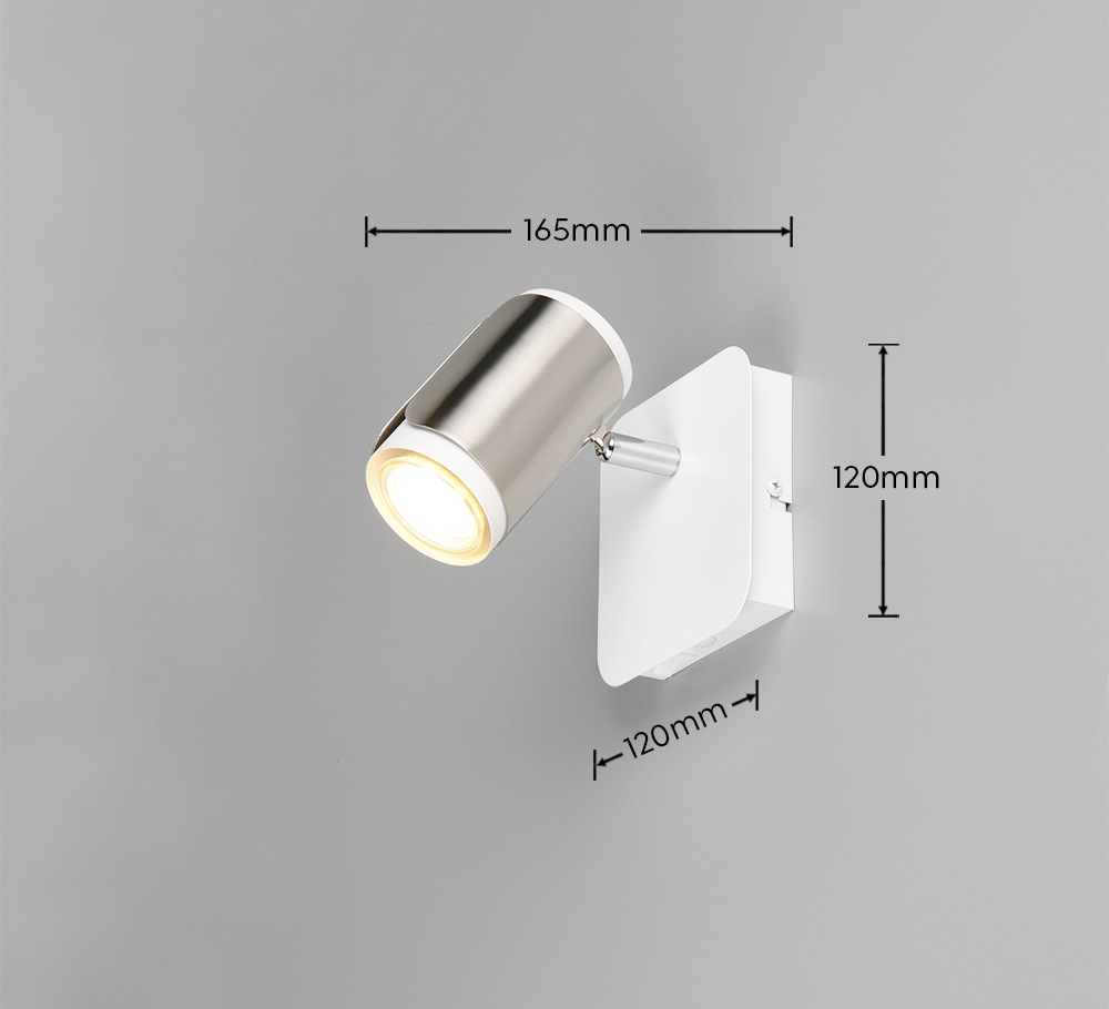 TRIO Leuchten Deckenstrahler »GILLAN, Spot 1-flammig, exkl 1x GU10 max 10W, 12x12x16,5 cm (B/H/T)«, 1 flammig, Leuchtmittel GU10 | Leuchtmittel wechselbar, als Wandstrahler oder Deckenstrahler montierbar, mit Kippschalter