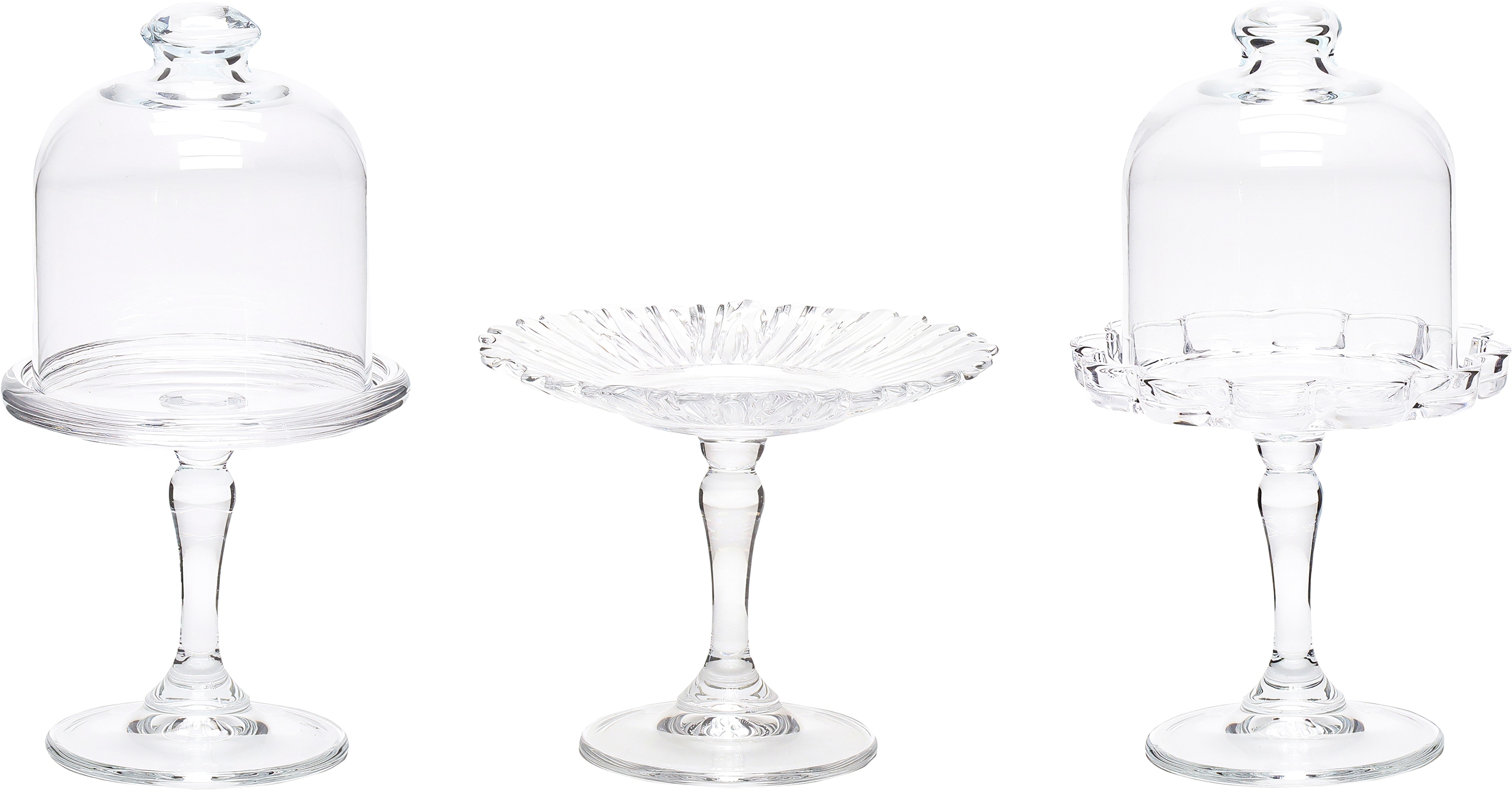 CreaTable Tortenplatte "Mini Patisserie, Tortenplatten-Set, 3-tlg." Landhaus-Charme, Klassische Tradition, Festliche Momente