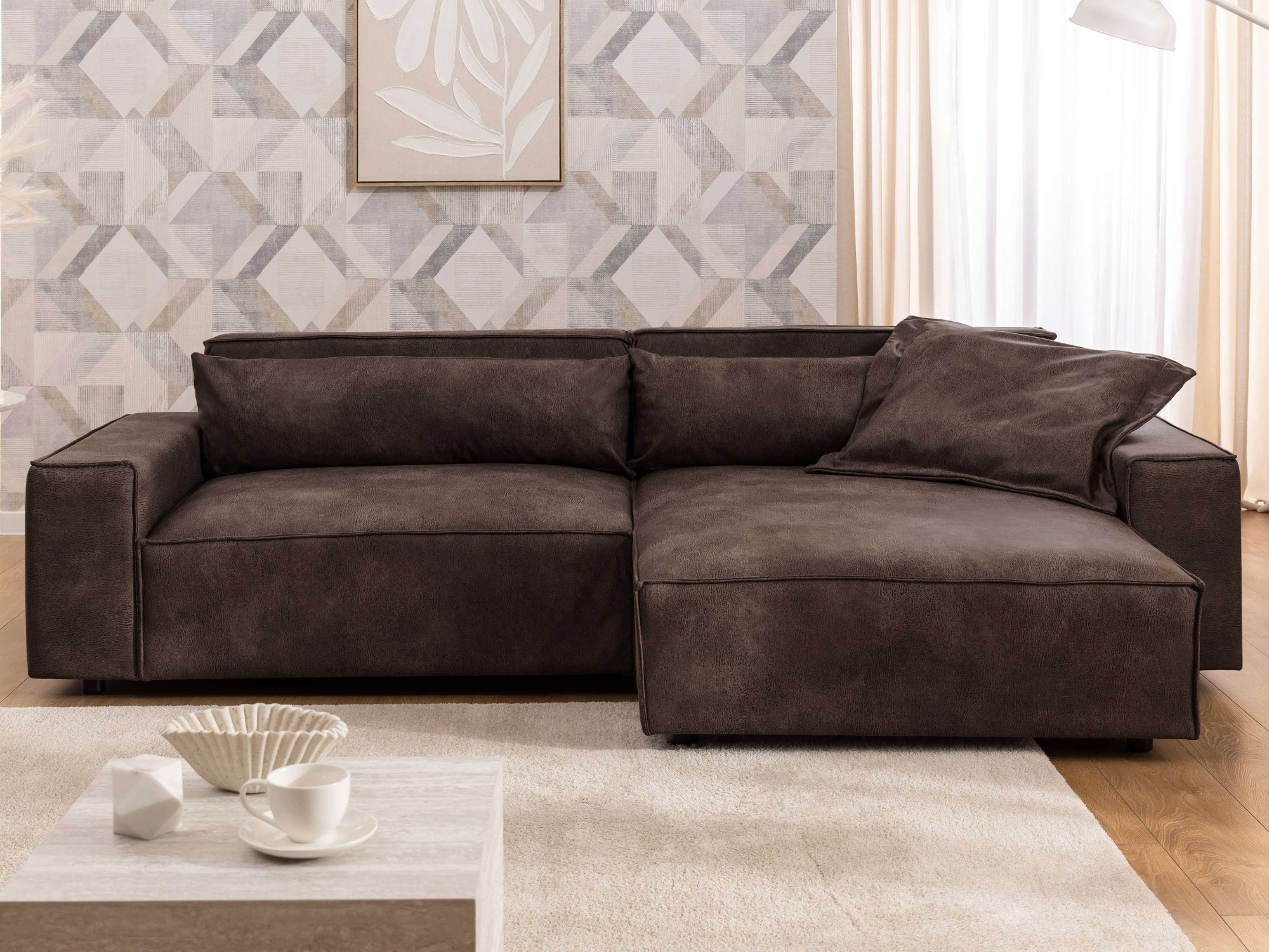 OTTO home Ecksofa "KINLEE Design-Sofa mit Recamiere rechts/links, Maße B/T/ günstig online kaufen