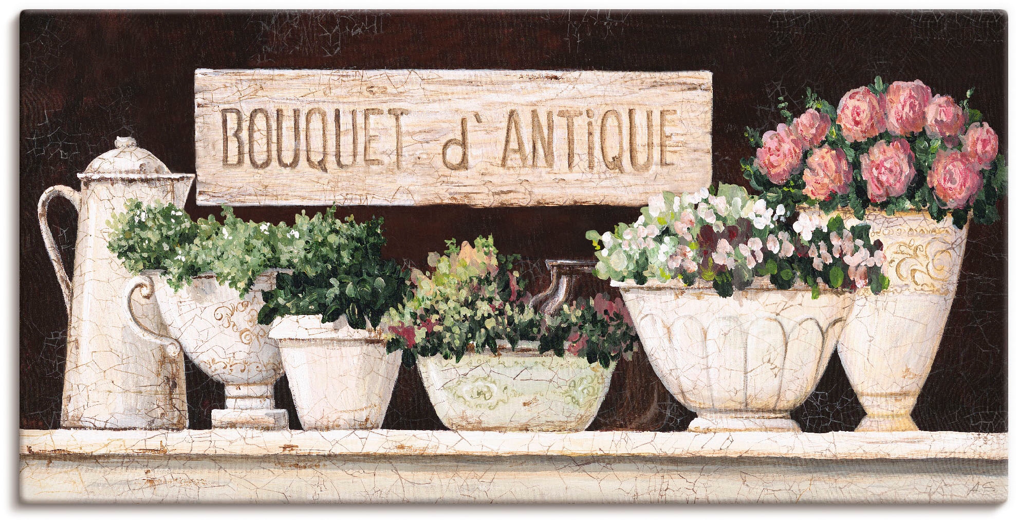 Artland Wandbild "Antike Sträuße" Vasen & Töpfe 1 Stk. tlg. als Alubild, Le günstig online kaufen