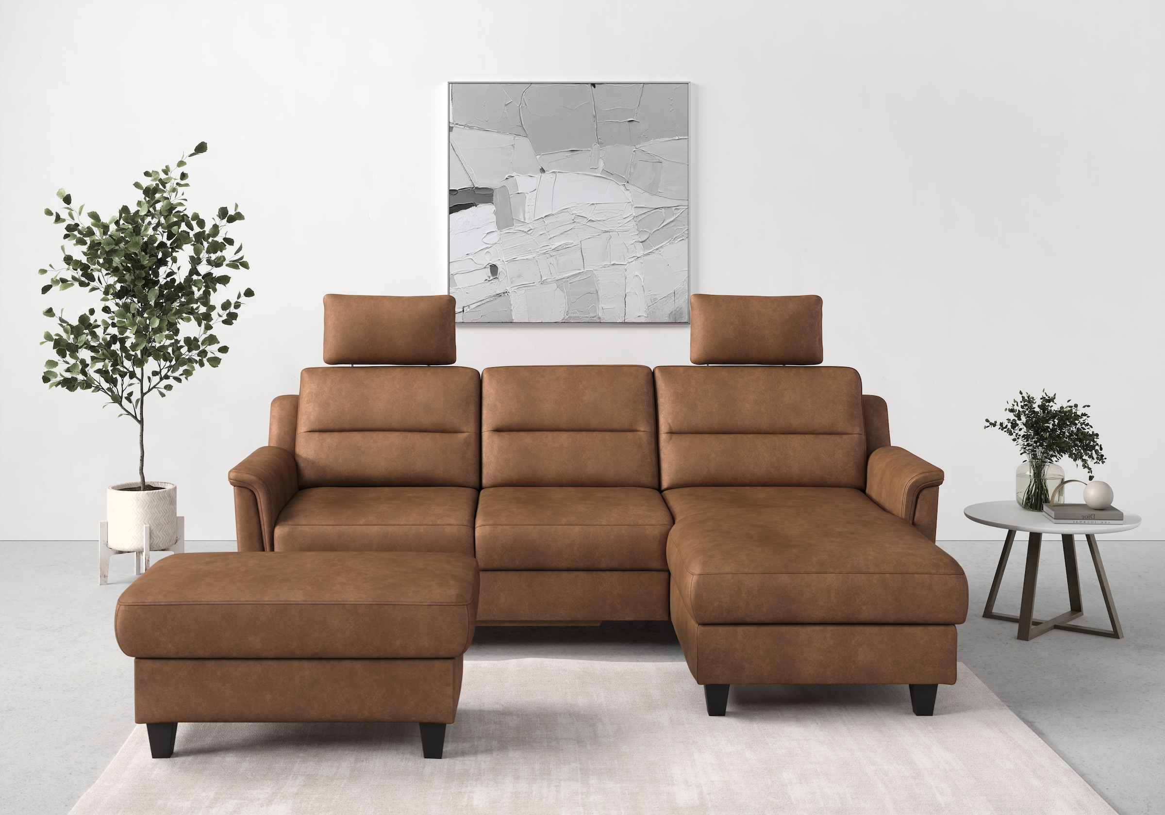 sit&more Ecksofa "Farö L-Form" inklusive Federkern, wahlweise mit Schlaffunktion und Bettkasten