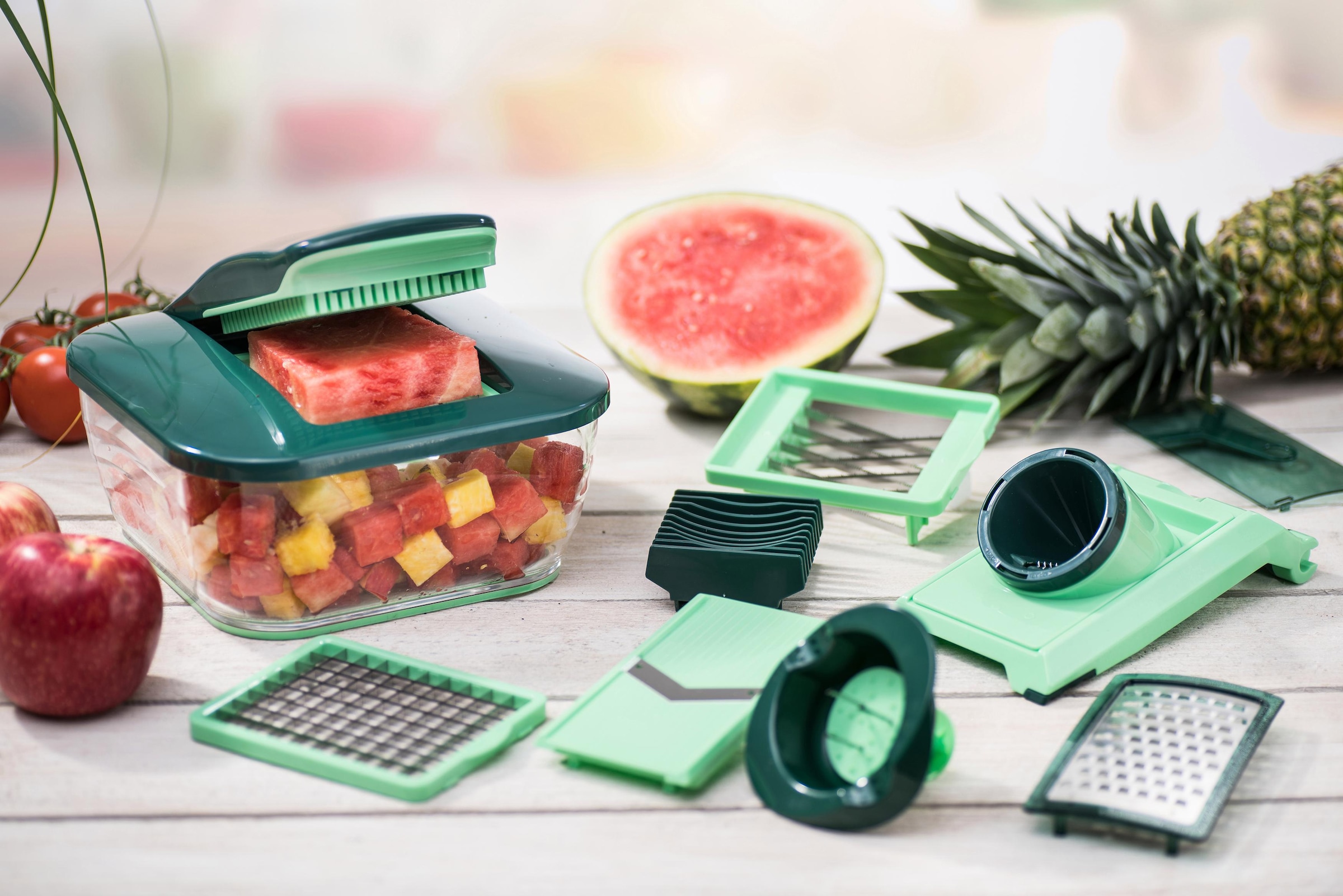 Genius Zerkleinerer »Nicer Dicer Chef«, 3300 ml Kunststoff-Auffangbehälter, 15-teilig