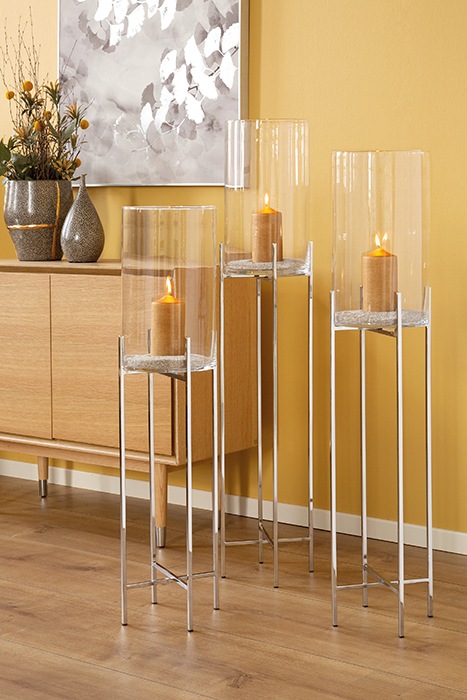 Fink Windlicht »ODEON, Weihnachtsdeko«, (1 St.), aus Edelstahl und Glas